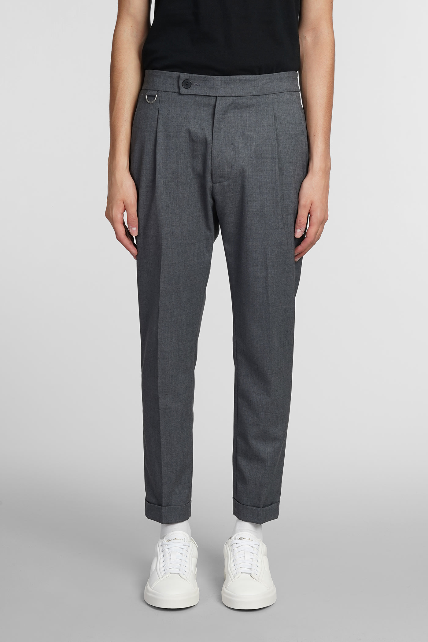 Low Brand Riviera Pants In Grey Wool