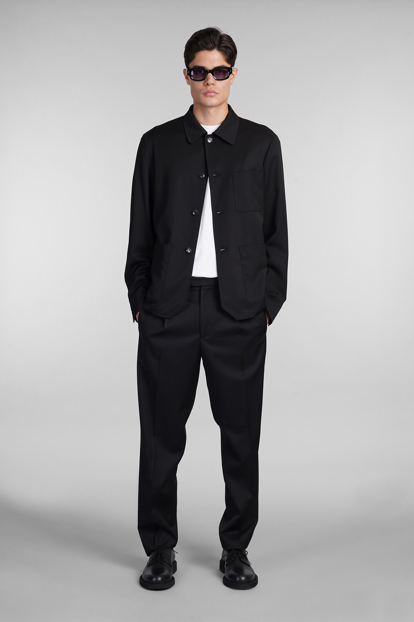 Shop Barena Venezia Visal Shirt In Black Wool