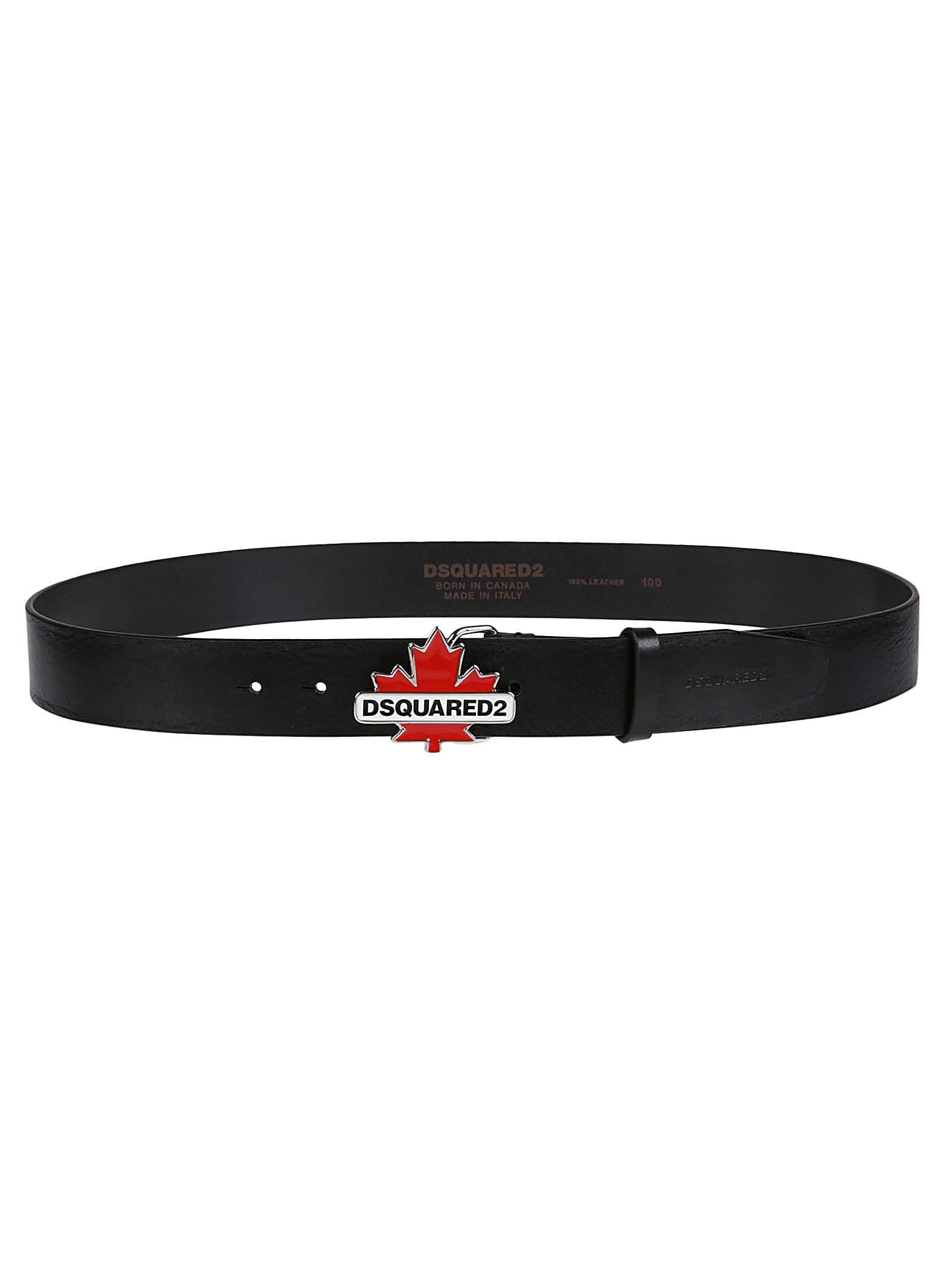 Shop Dsquared2 Canadian Leaf Plaque Belt In Nero