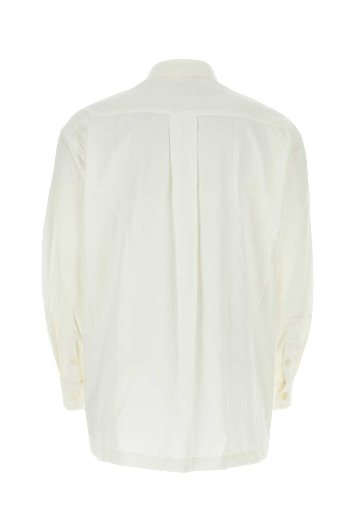Kenzo White Cotton Oversize Shirt In Offwhite