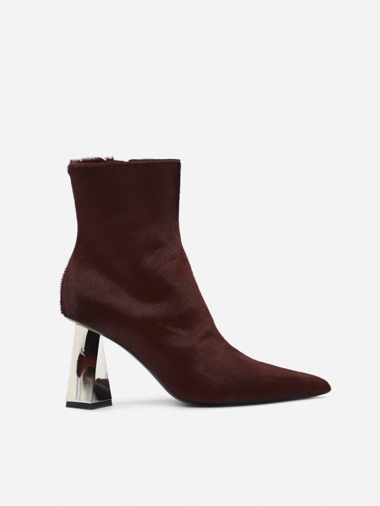 Peter Do Metal Prism Ankle Boots In Pony Skin