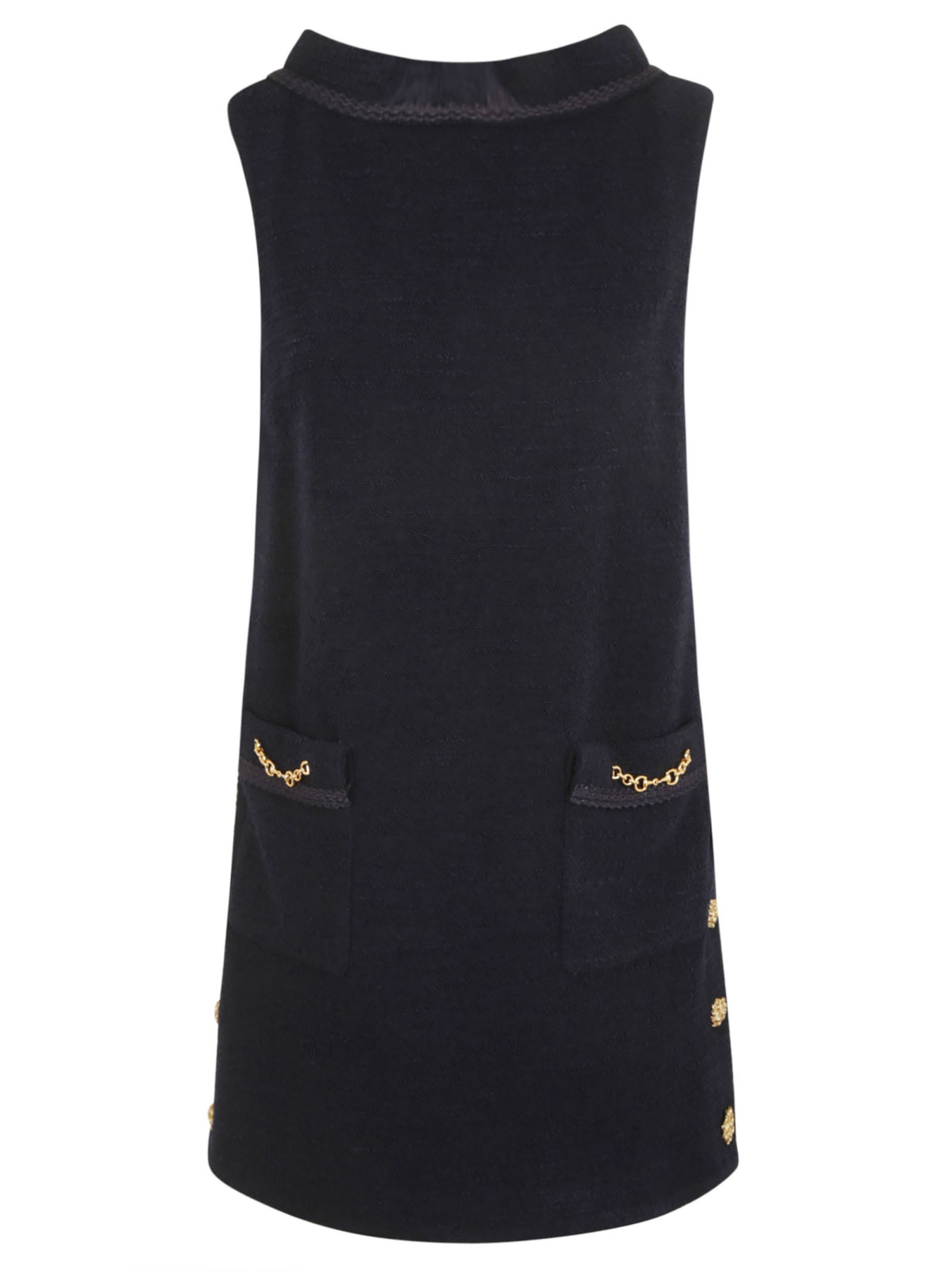Gucci Rear Zip Embellished Sleeveless Dress