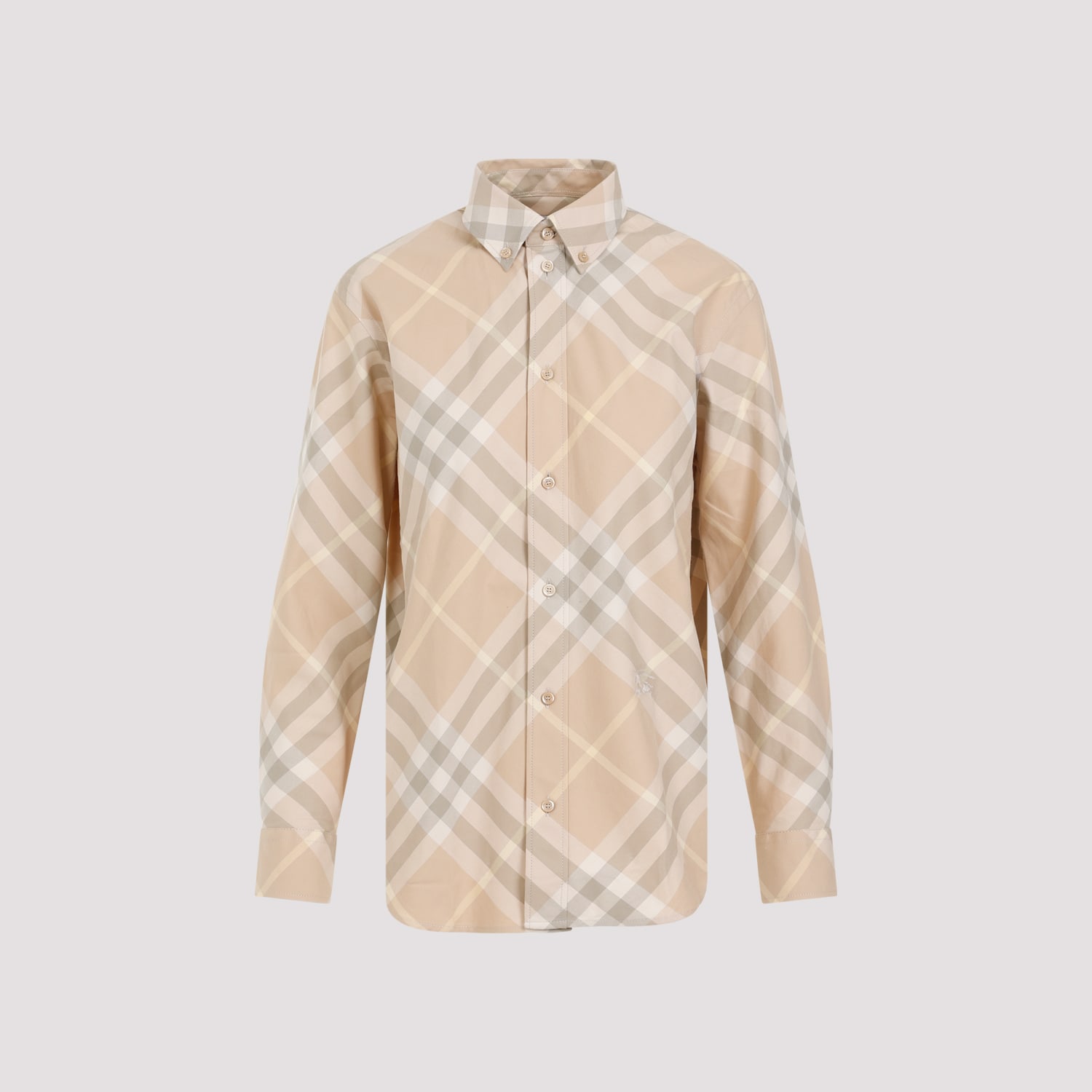 Shop Burberry Shirt In Flax Ip Check