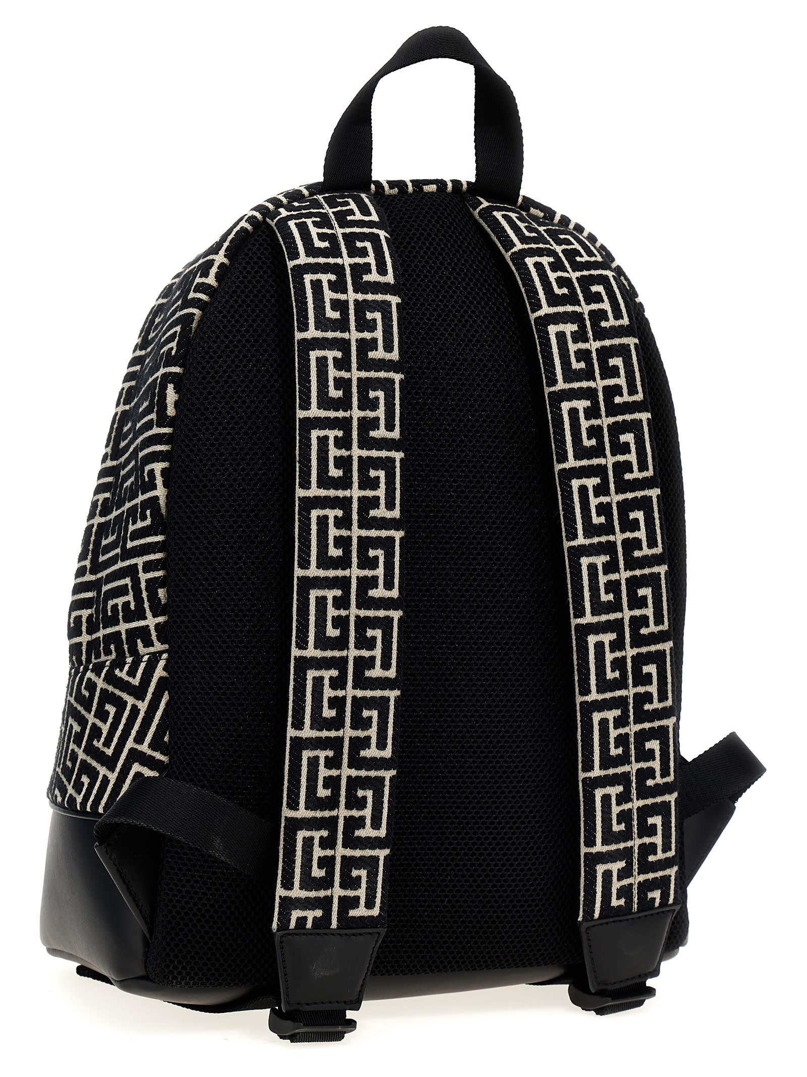 Shop Balmain Monogram Backpack In Black