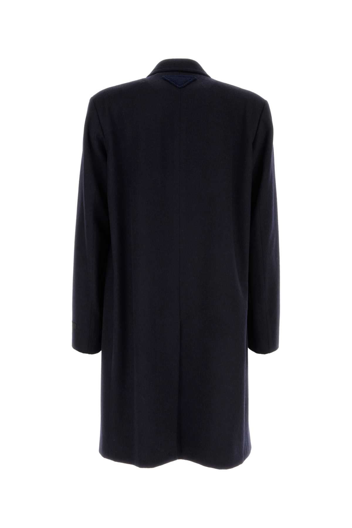 Shop Prada Midnight Blue Wool Coat In Bleu