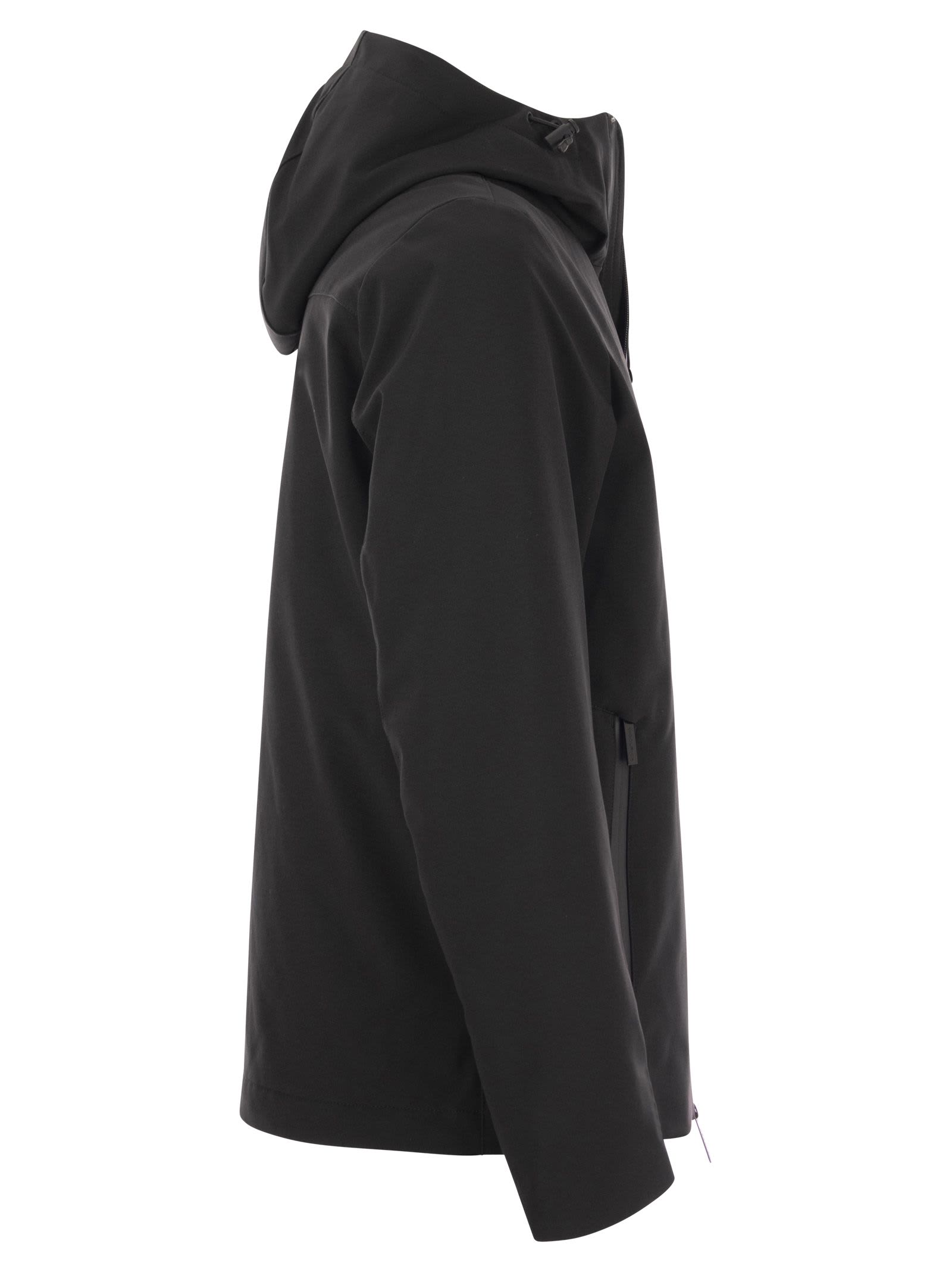 Woolrich Pacific Jacket In Tech Softshell In Black