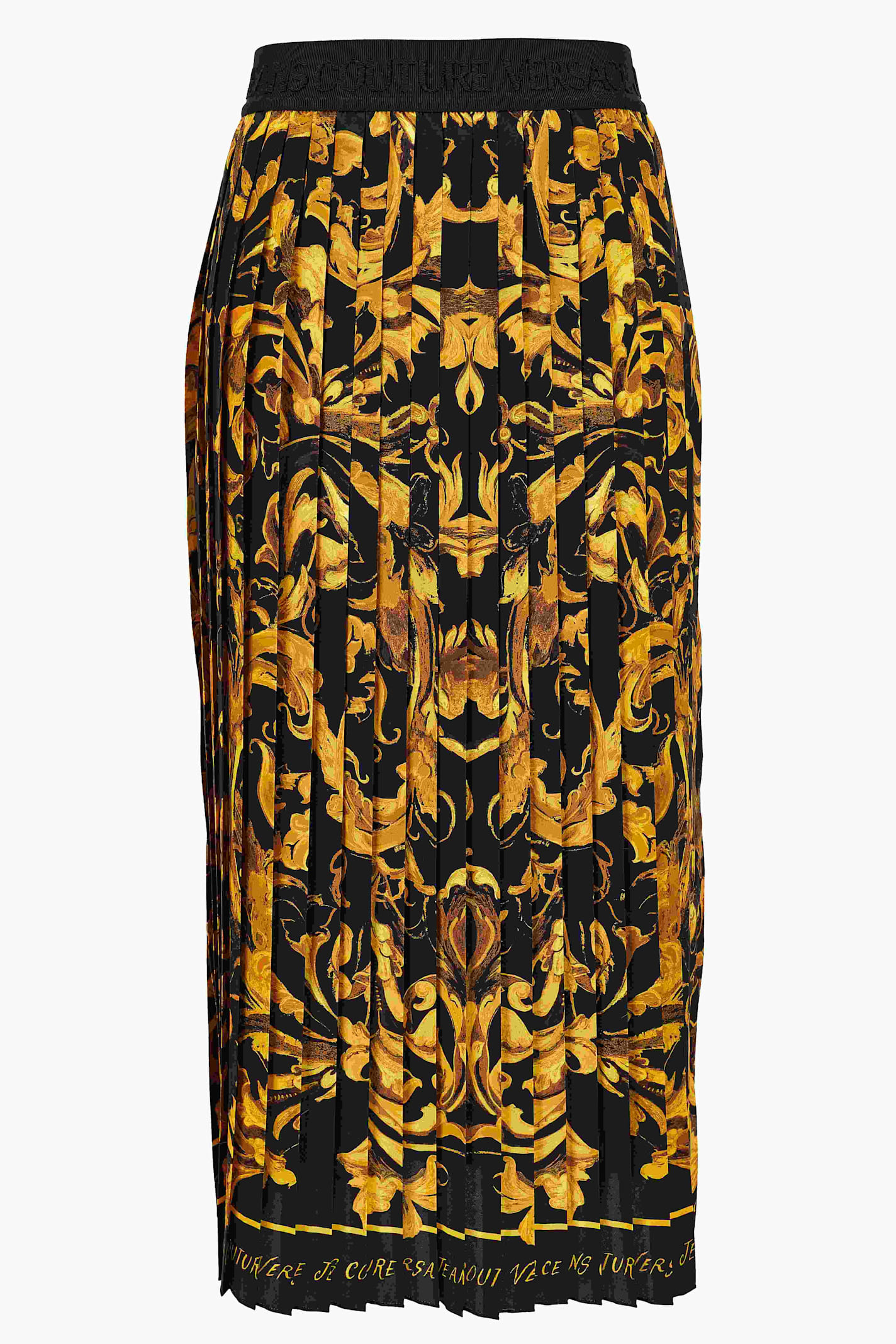 Versace Jeans Couture Baroque-print Pleated Midi Skirt In Multi