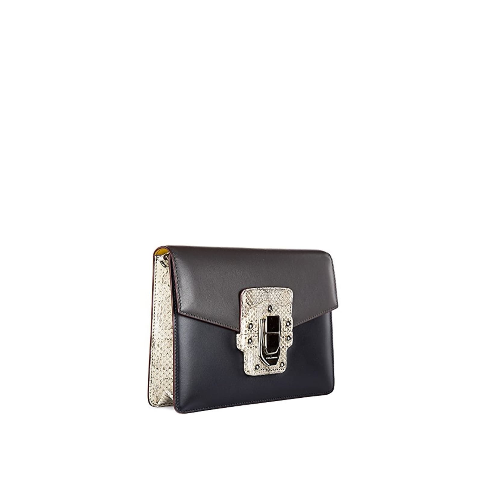 Shop Dolce & Gabbana Leather Shoulder Bag In Gray