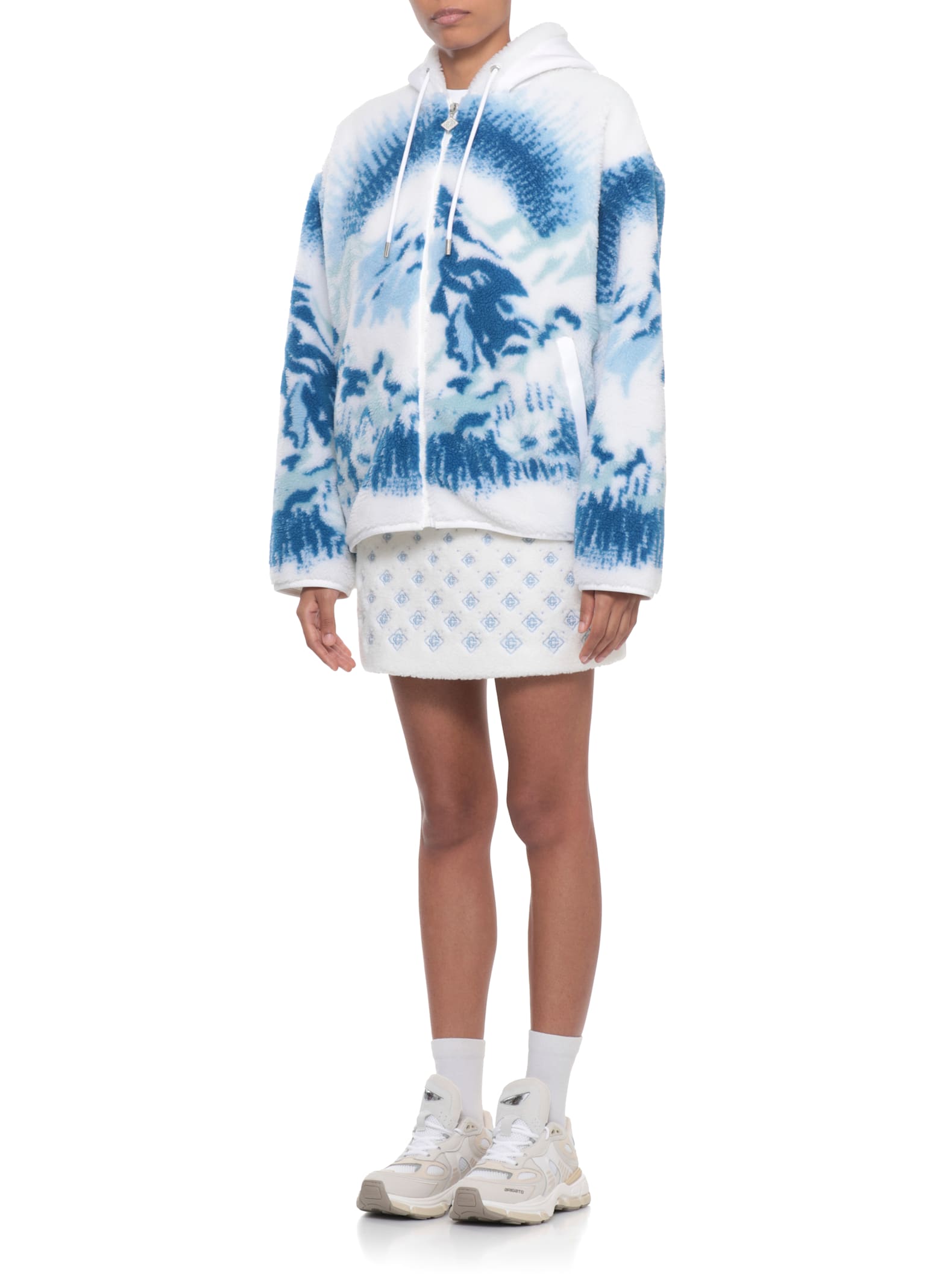 Casablanca Printed Hooded Casual Jacket In Multi