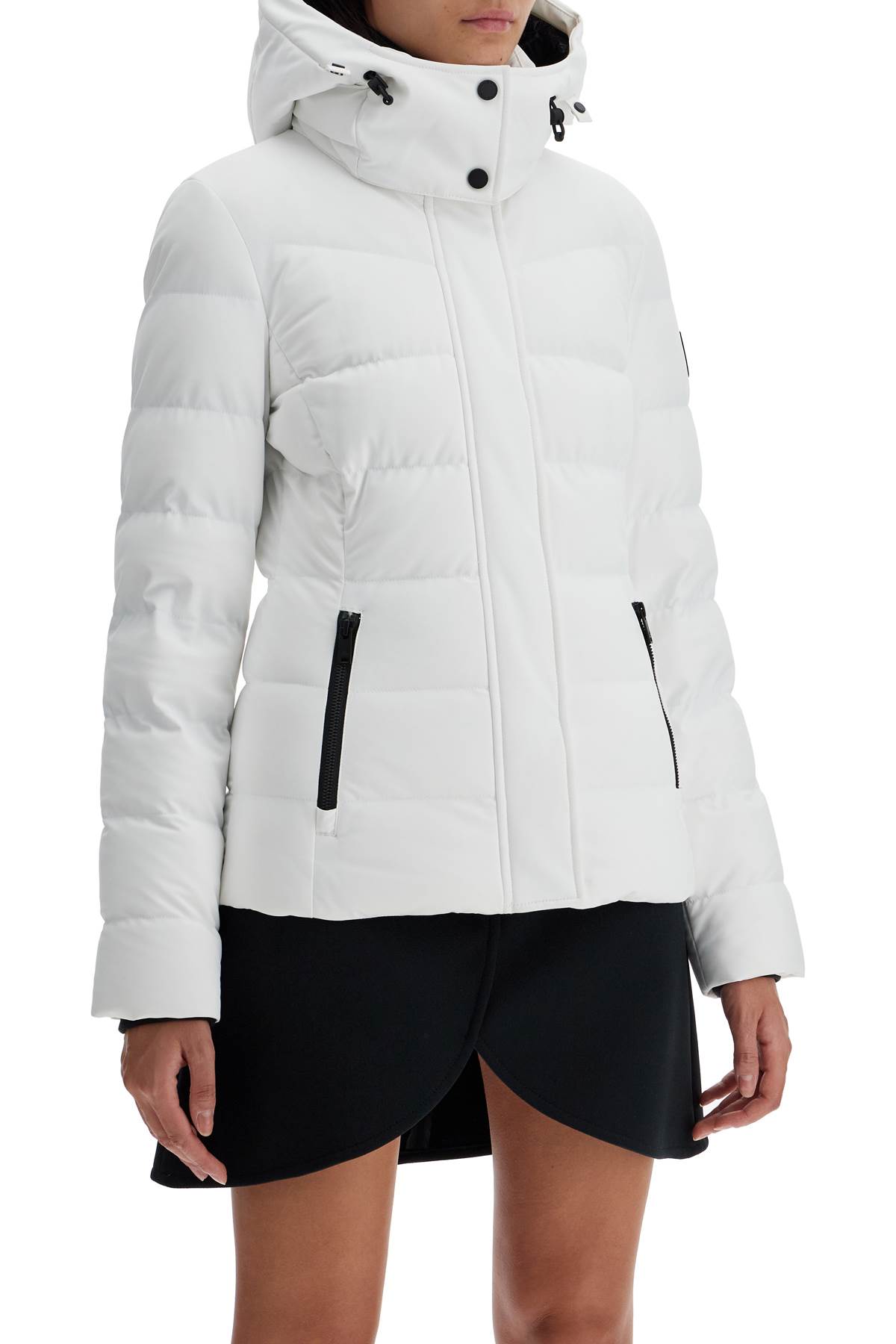 Shop Moose Knuckles Short Betta Down Jacket In Milkyway W/nat Sh (white)