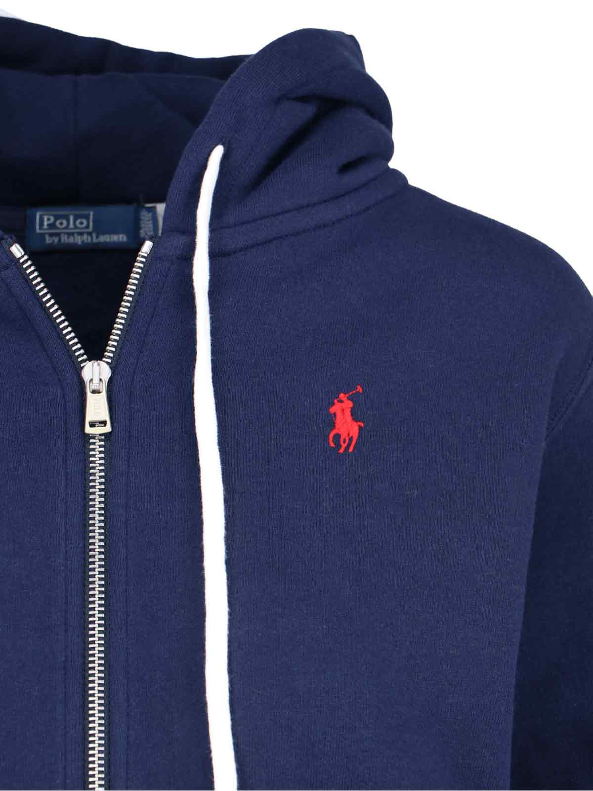 Ralph Lauren Logo Zip Sweatshirt In Blue