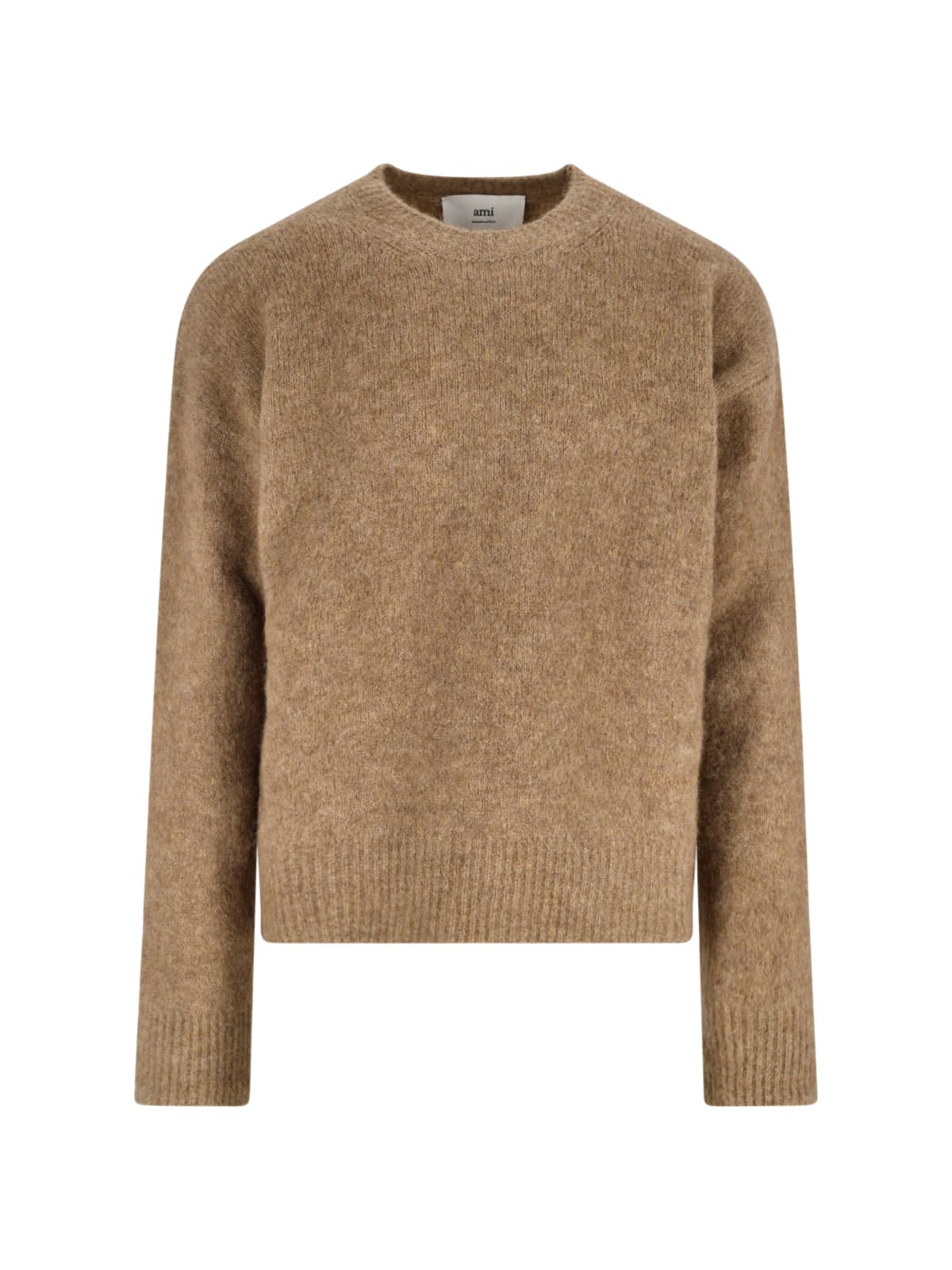 Ami Alexandre Mattiussi Ami Paris Ami Paris Alpaca Blend Crew Neck Sweater In Brown