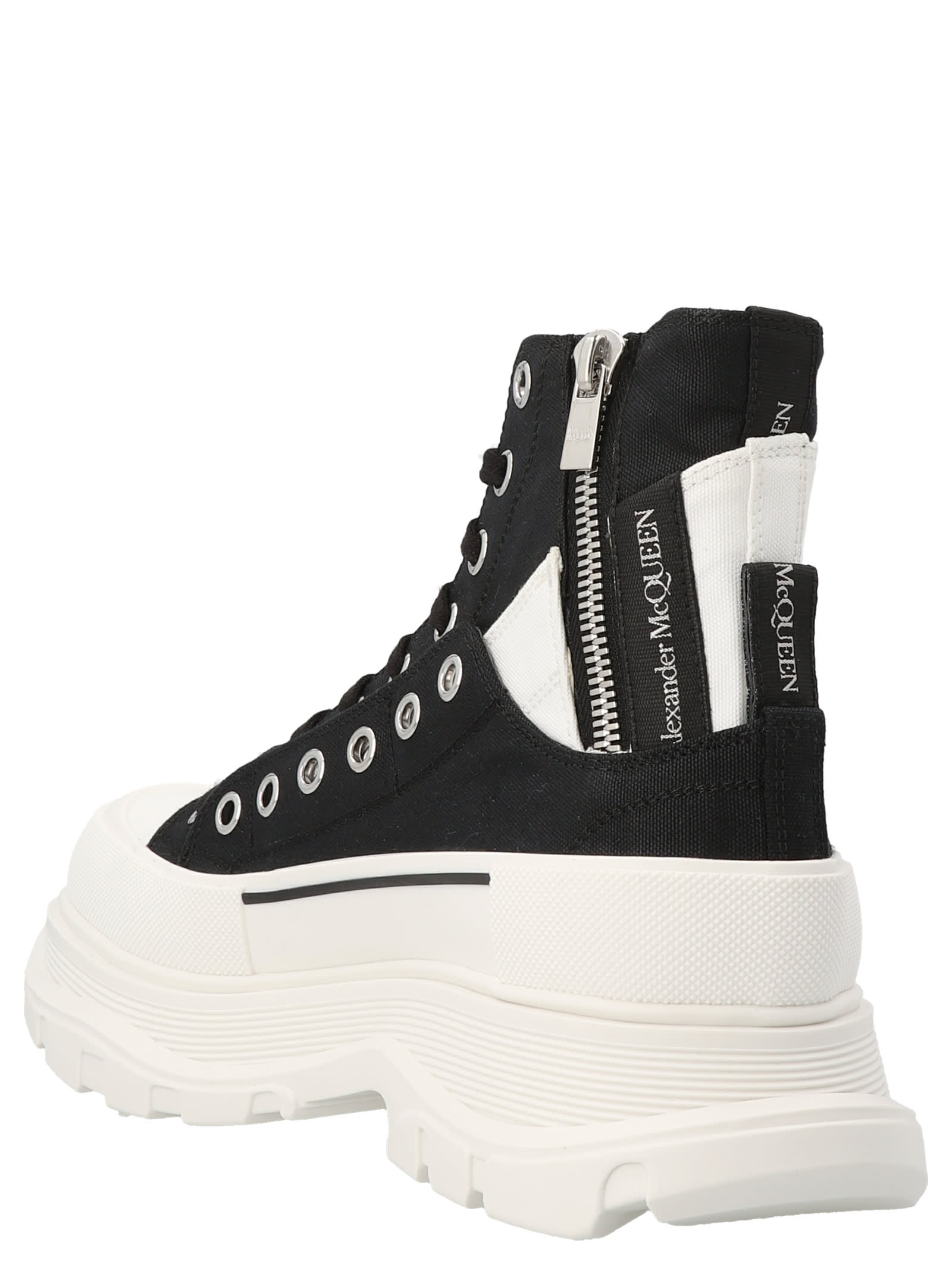 Shop Alexander Mcqueen Canvas Sack Sneakers In Black