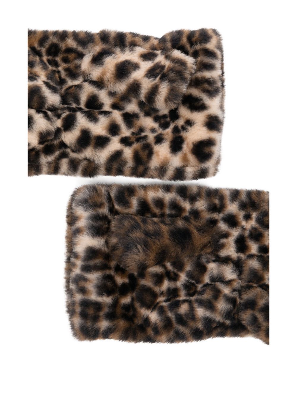 Alpo Brown Leopard Print Fingerless Gloves In Multi