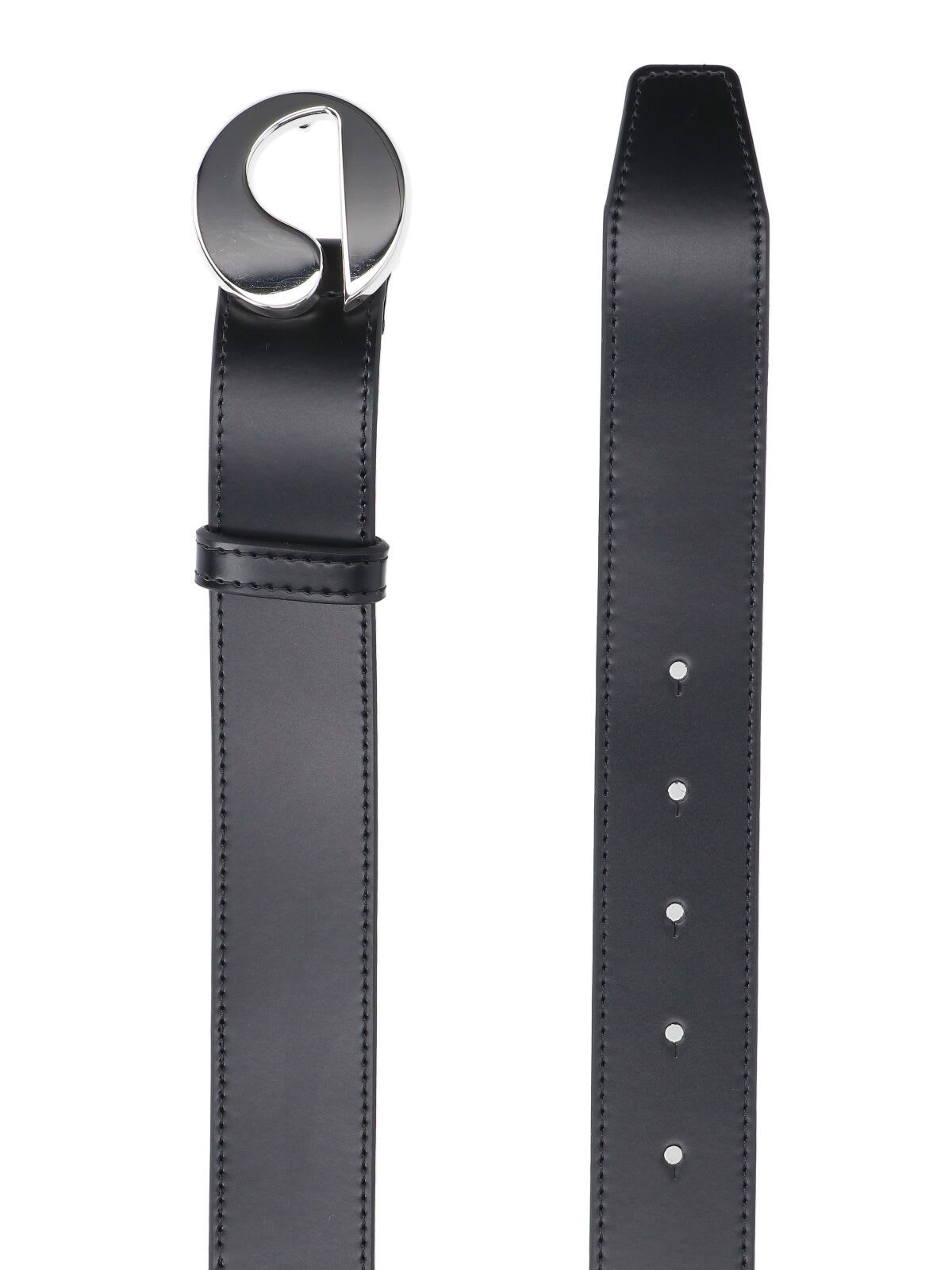 Coperni Logo-buckle Leather Belt In Black