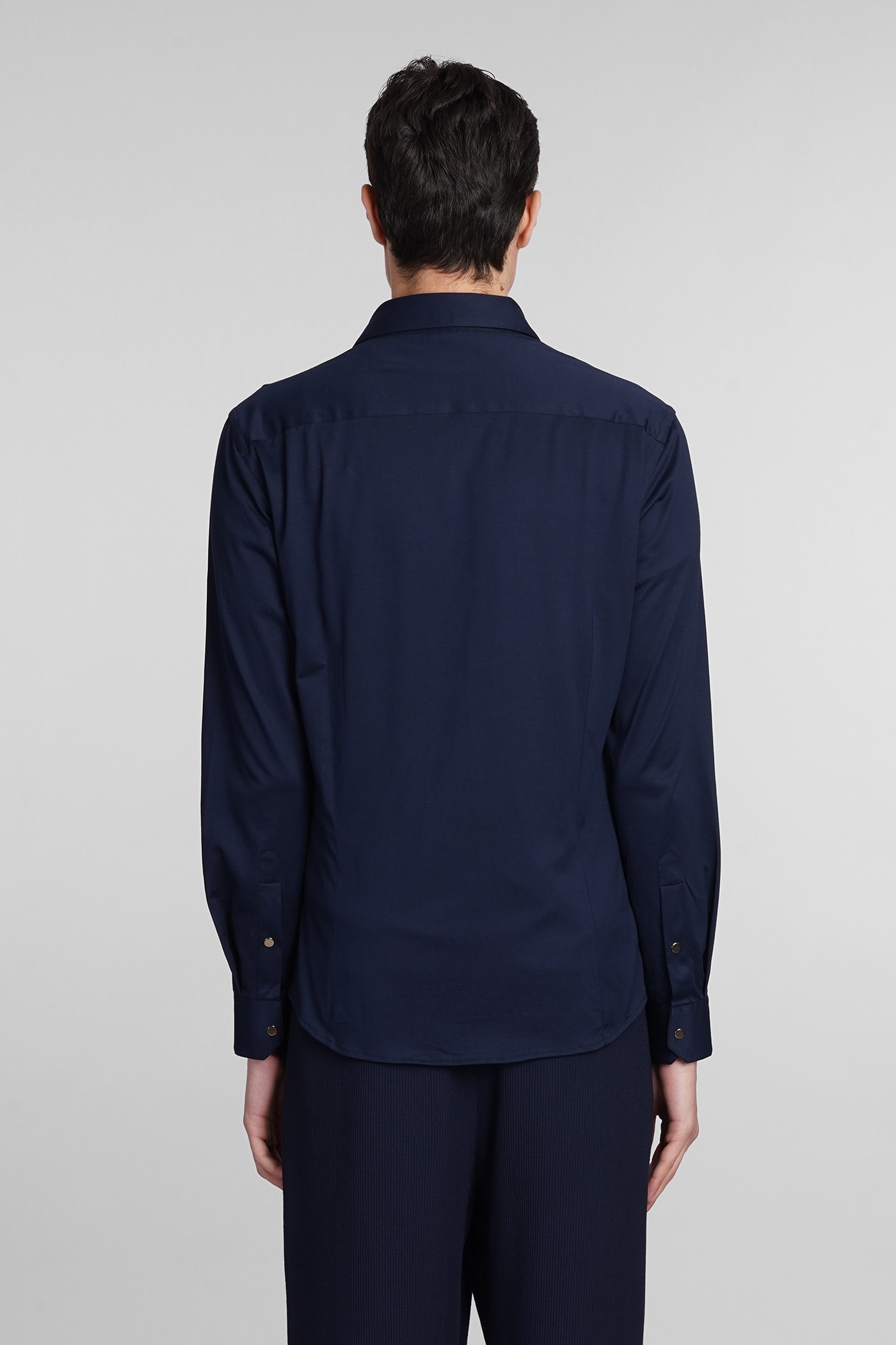 Shop Giorgio Armani Shirt In Blue Cotton