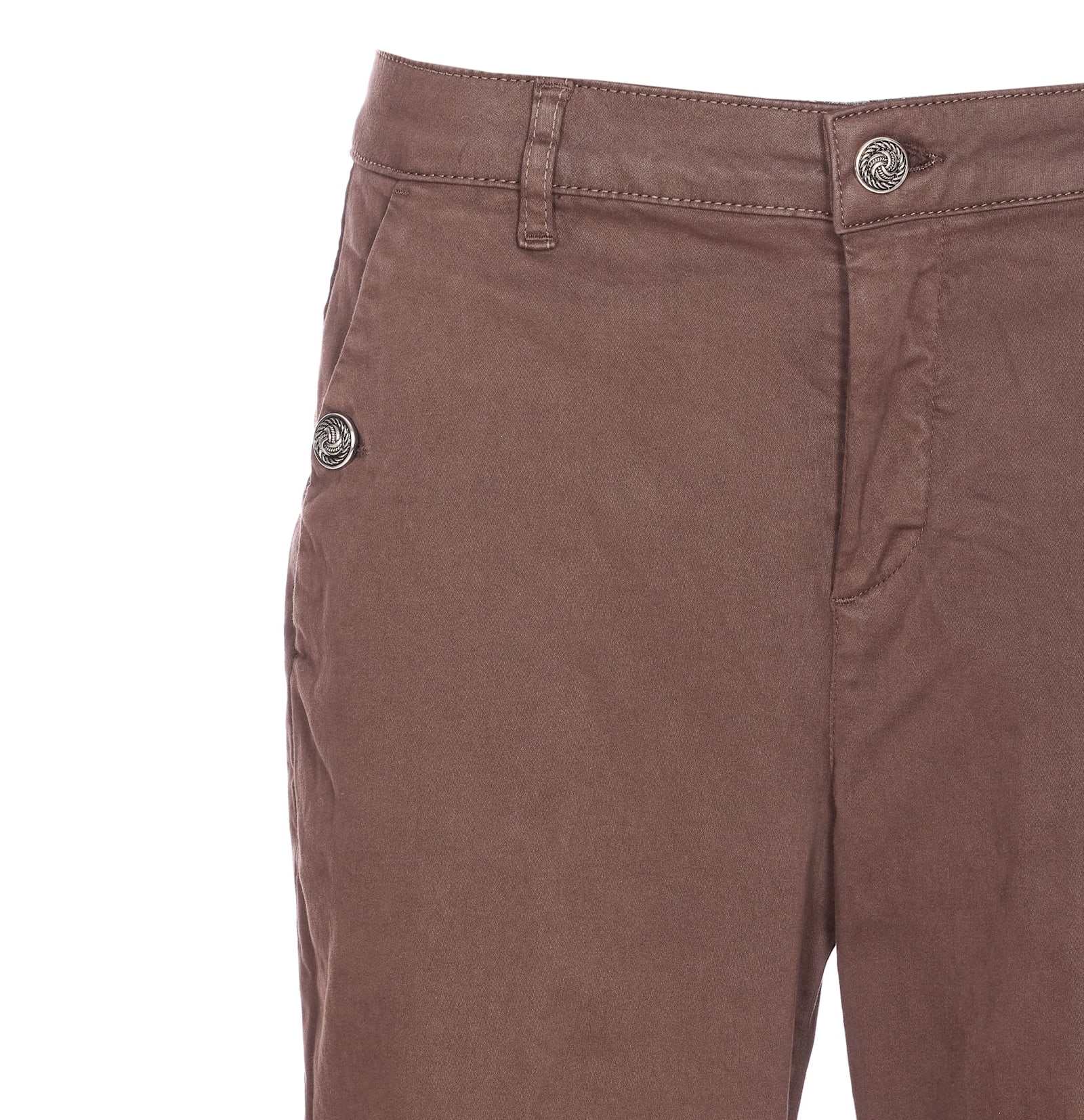 Liu •jo Buttoned Jeans With Side And Back Pockets In Brown