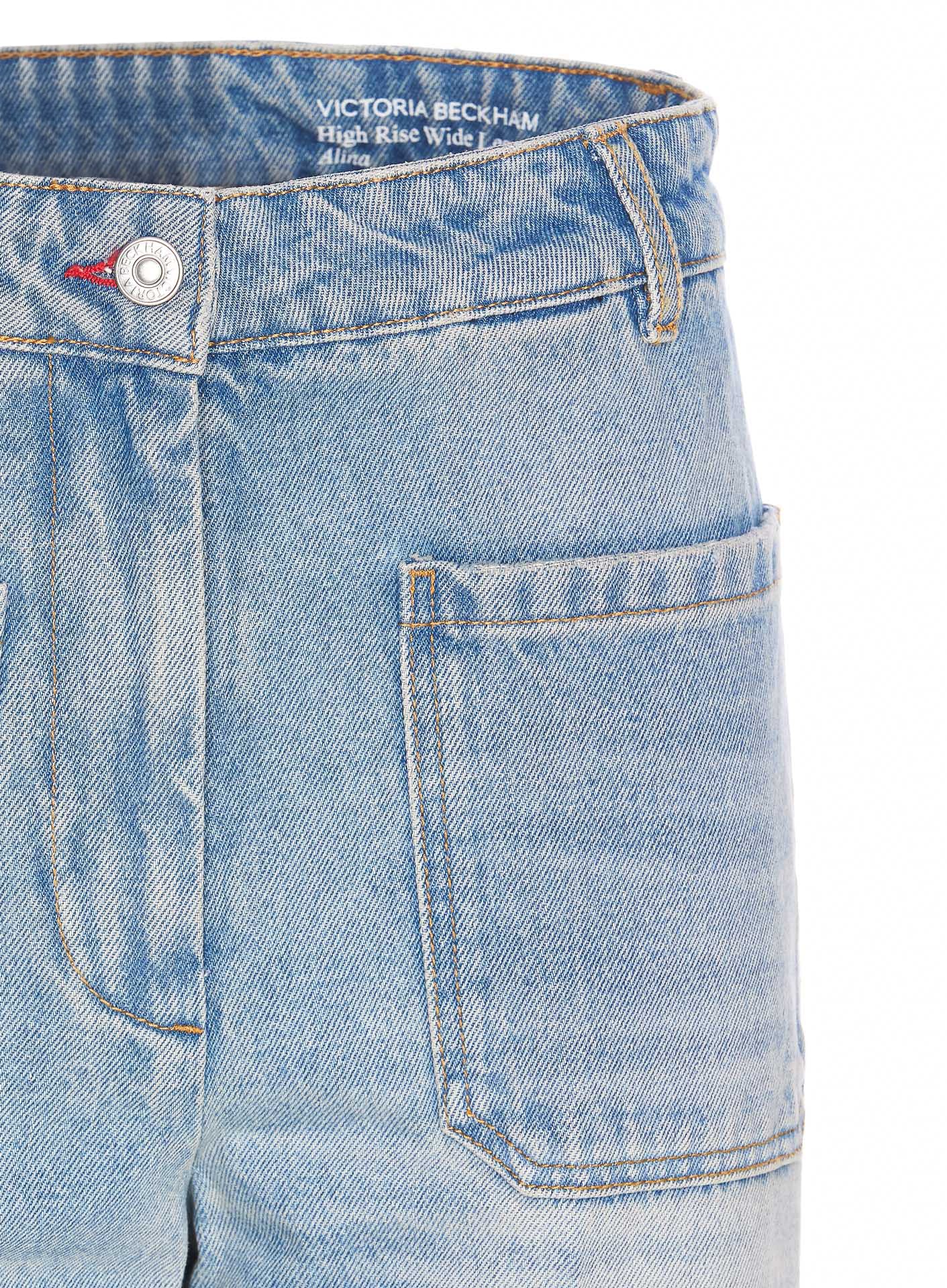 Victoria Beckham Alina Cropped Bootcut Jeans In Blue