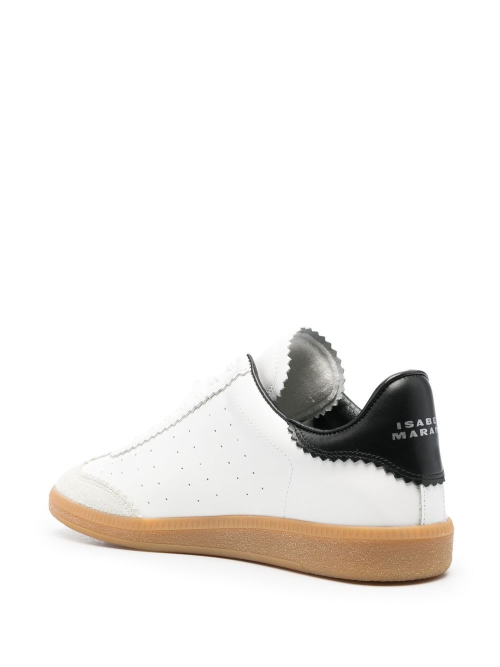 Isabel Marant Low-top Sneaker With Perforated White Leather Upper In Multi