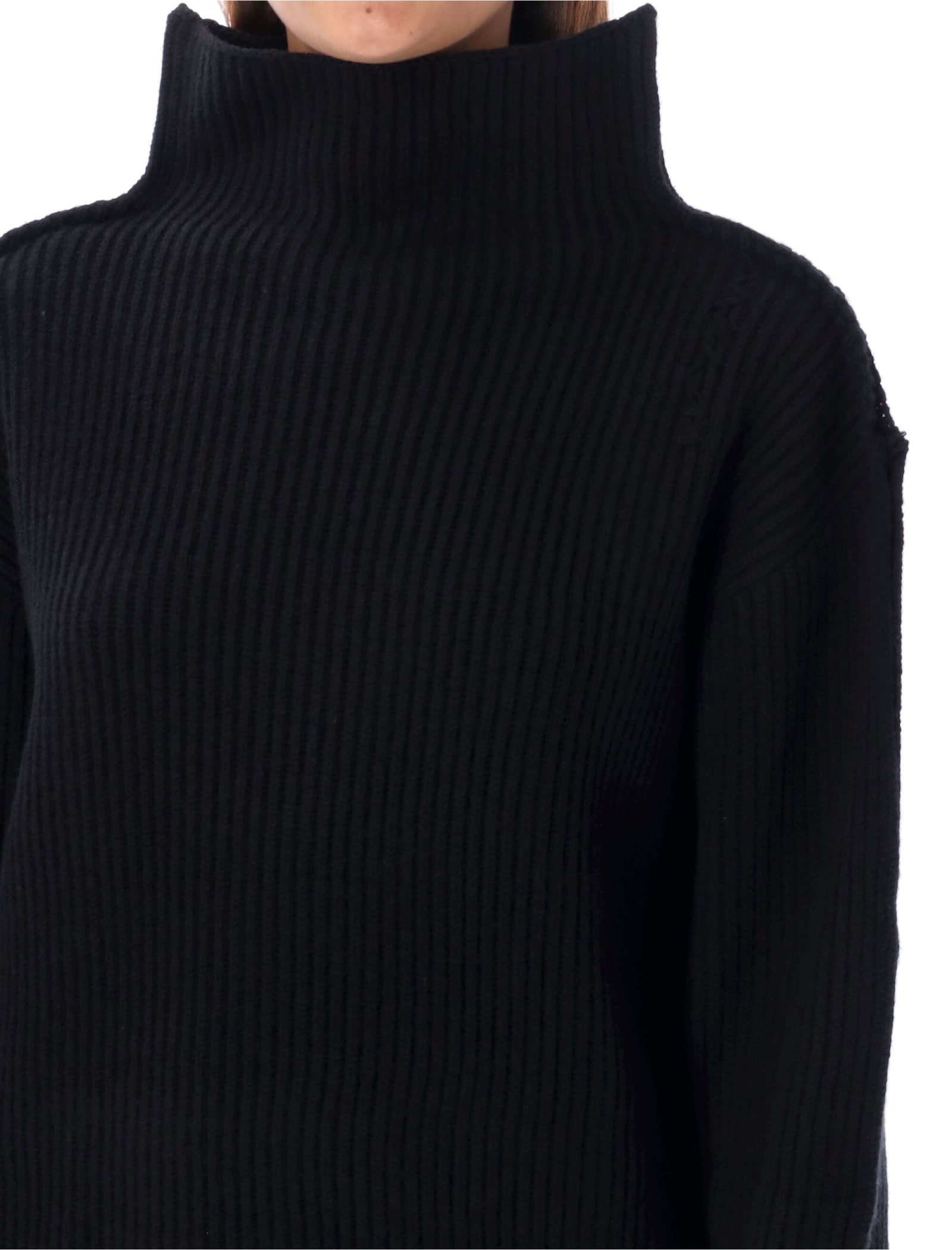 Shop Marni High Neck Sweater In Black