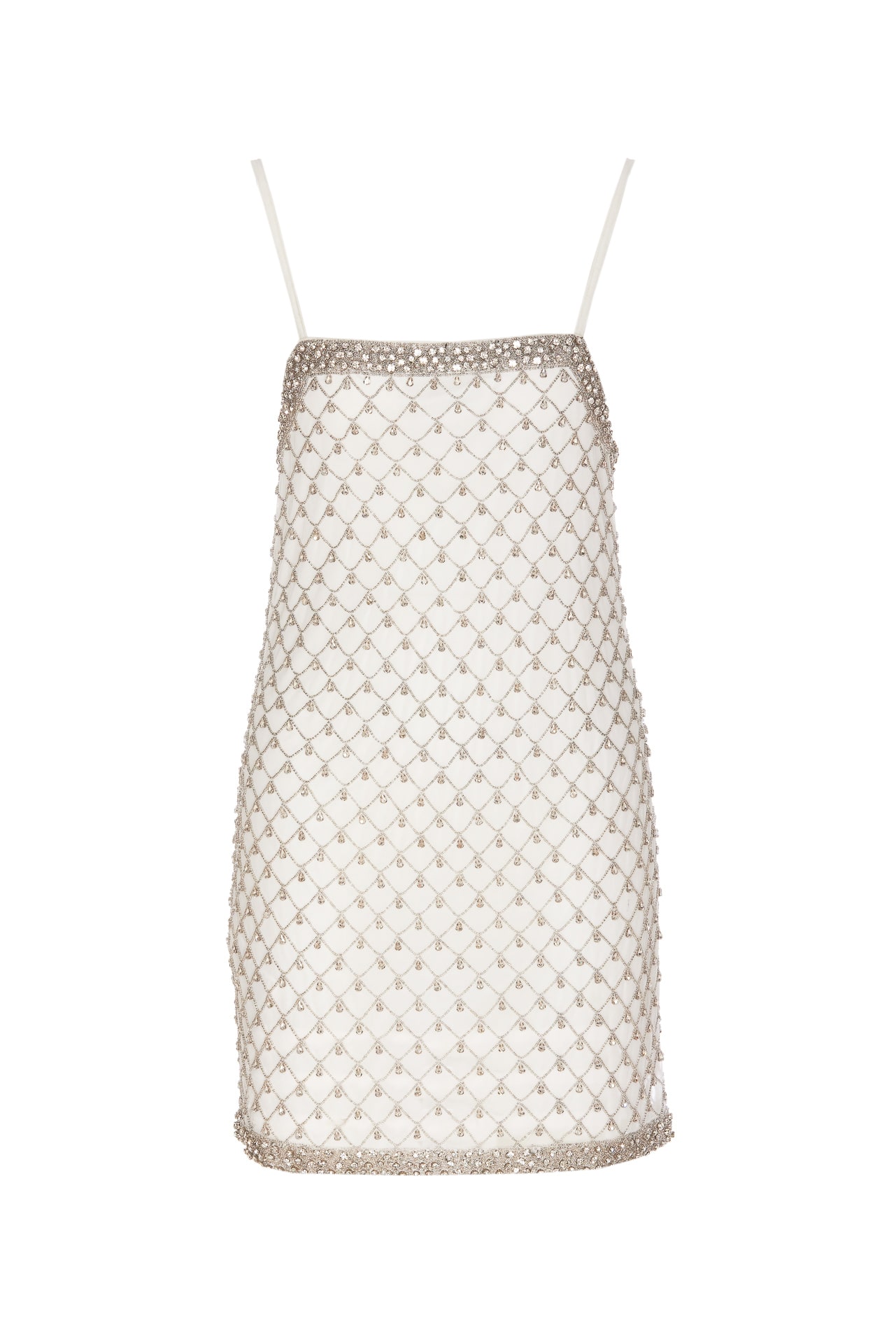 Pinko Crystal-embellished Mini Dress In White