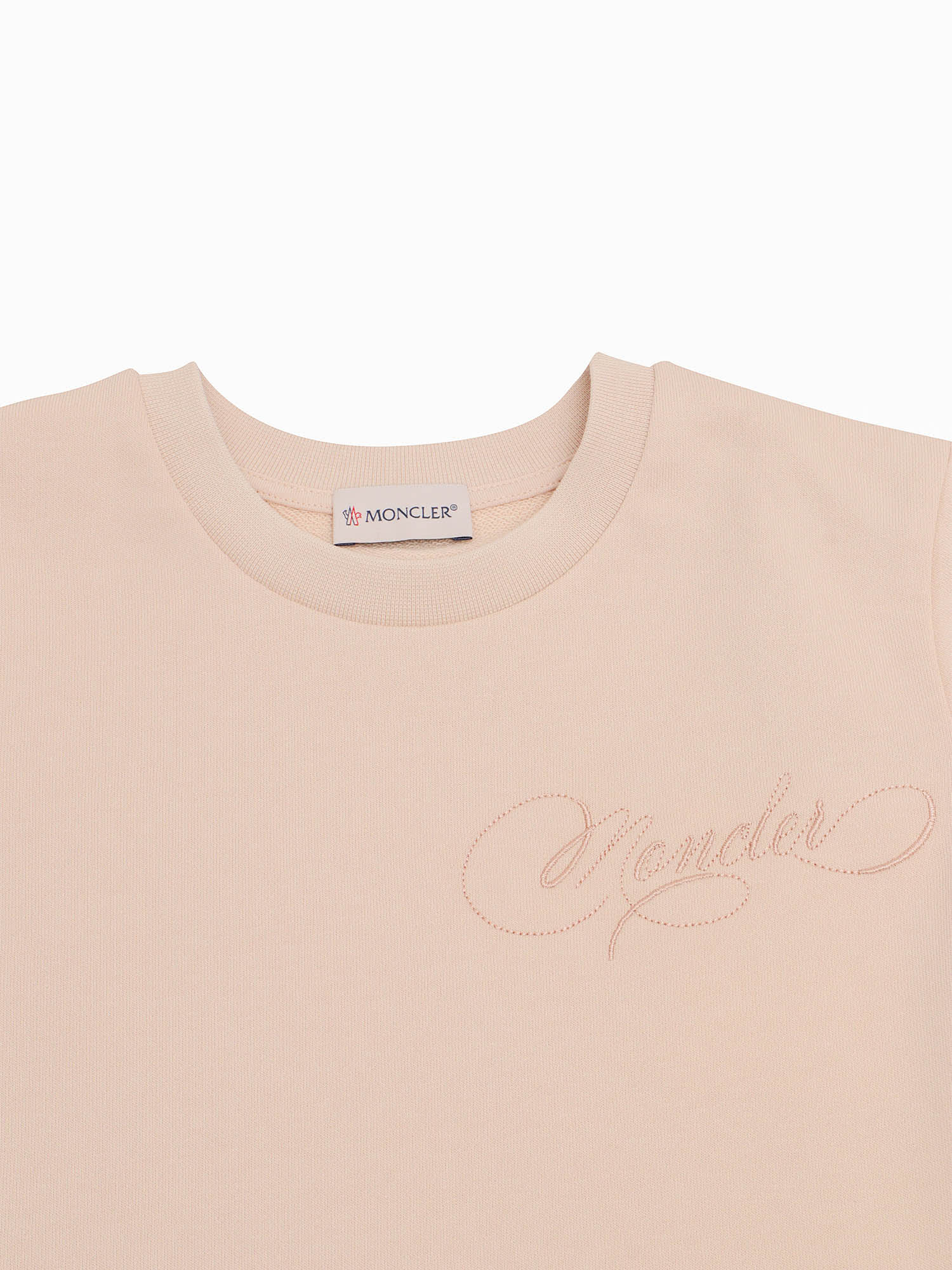 Moncler Girl's Logo-script Jersey Dress In Pink