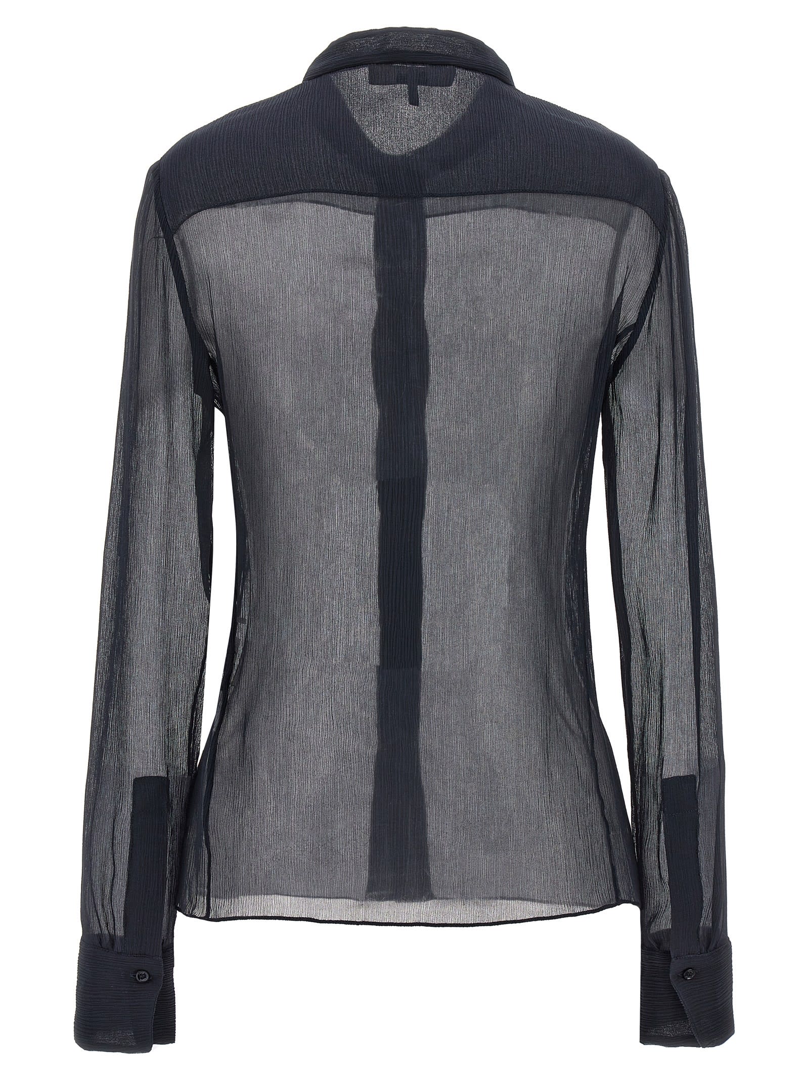 Shop Chloé Pleated Silk Shirt In Black