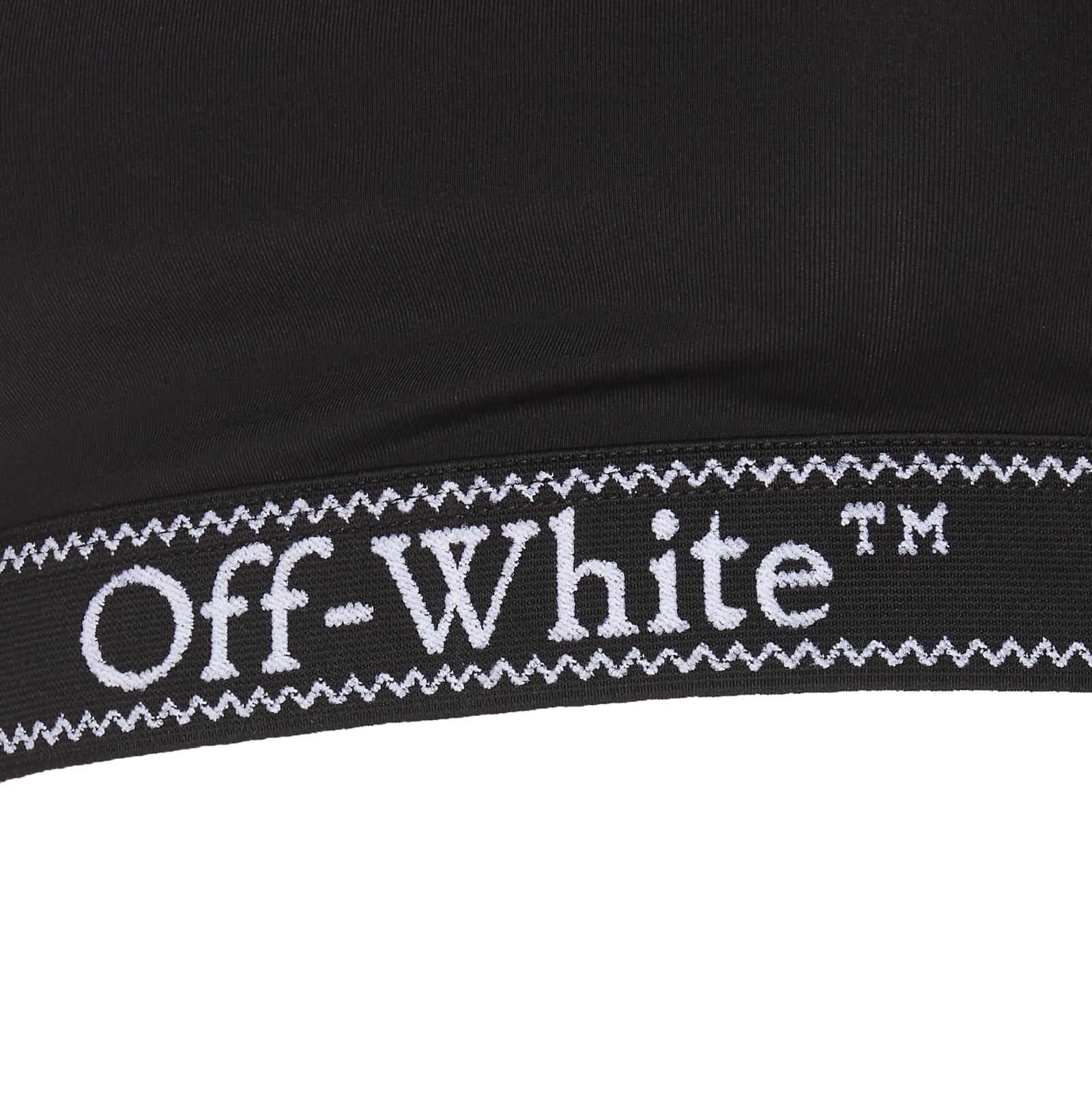 Shop Off-white Logo Band Bra In Black