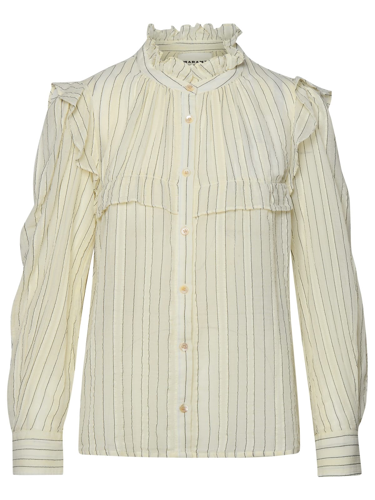 Shop Marant Etoile Idety Ivory Cotton Shirt In Ecru (white)