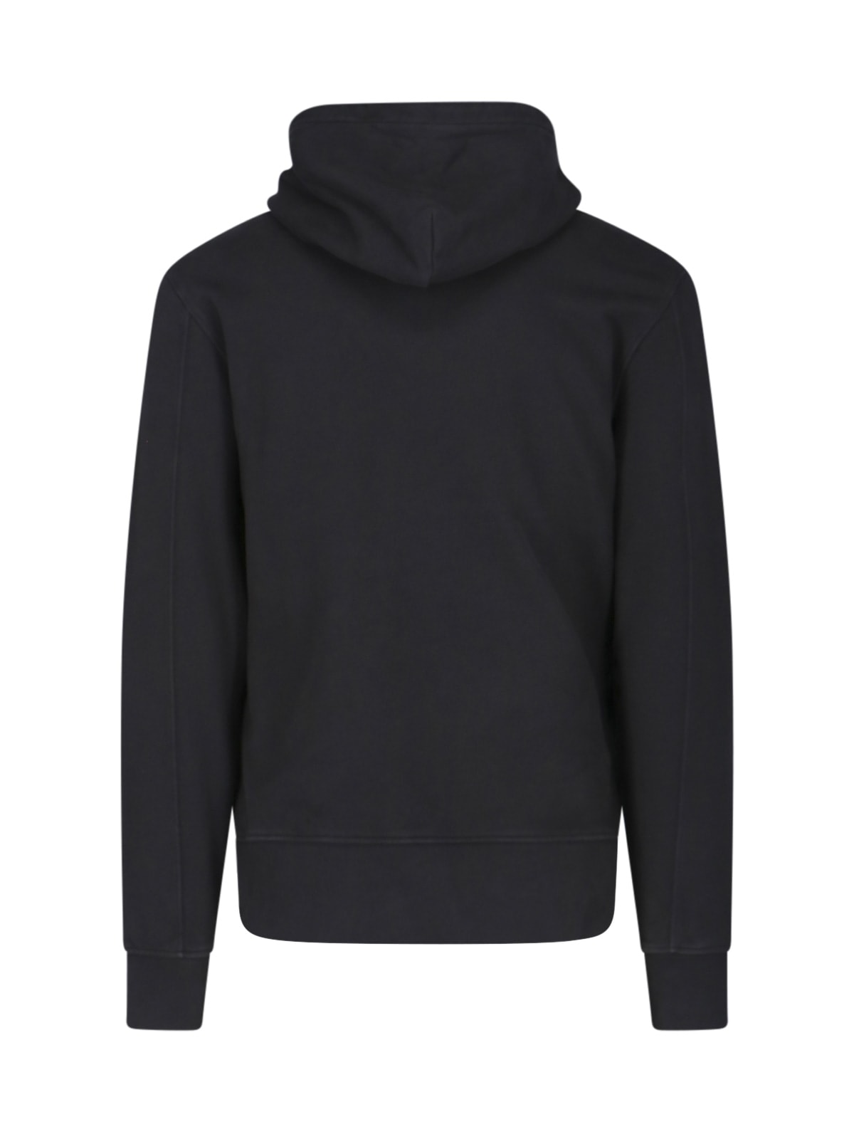 Shop C.p. Company Logo Hoodie In Black