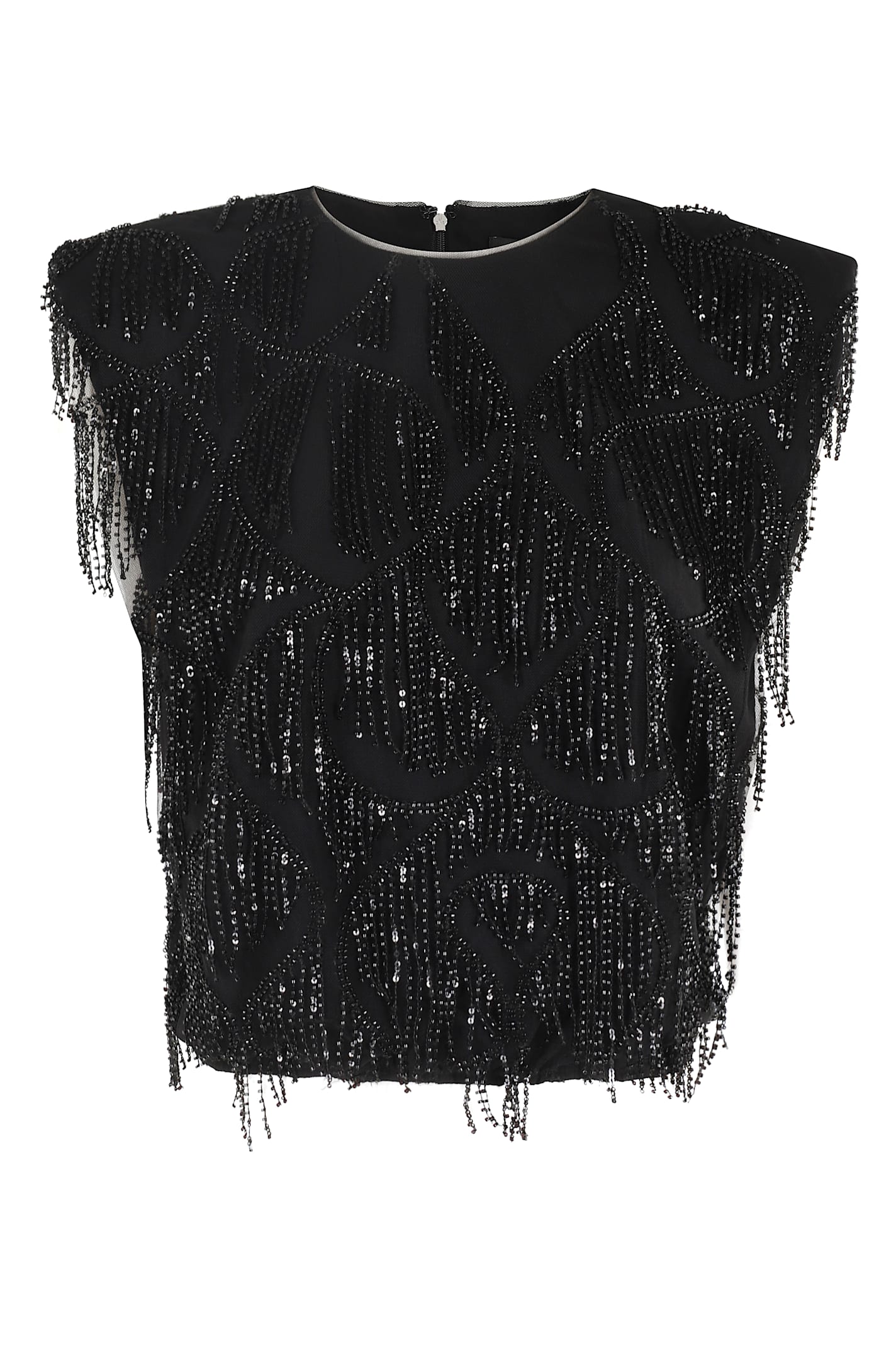 Rotate Birger Christensen Rotate Birgerchristensen Sequinds Sleeveless Top In Black