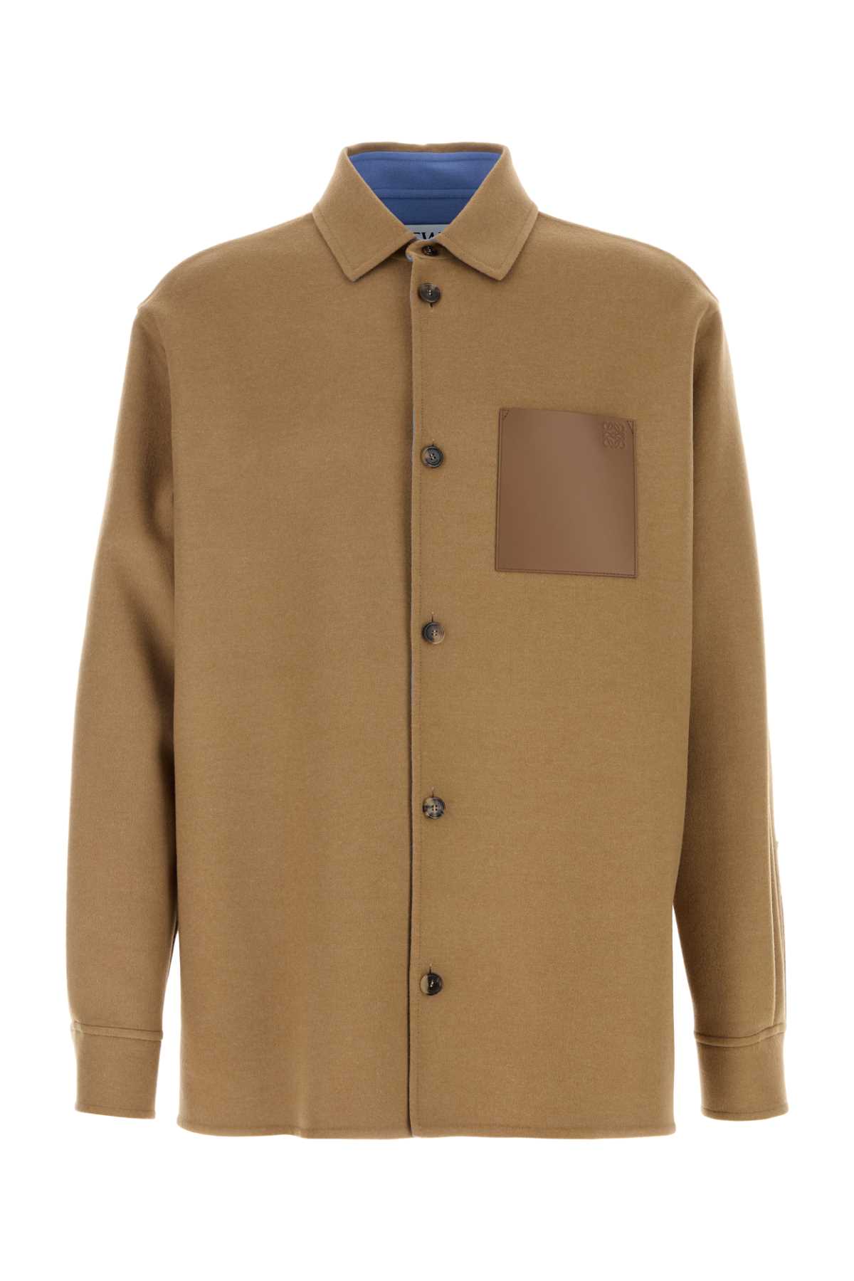 Loewe Long-sleeved Shirt Jacket In Brown