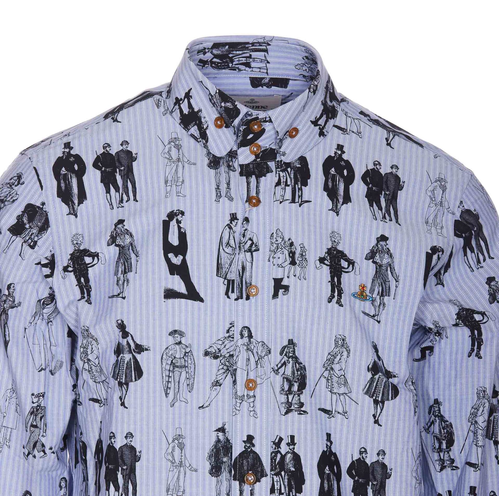 Shop Vivienne Westwood 2 Button Krall Evolution Of Men Print Shirt In Blue