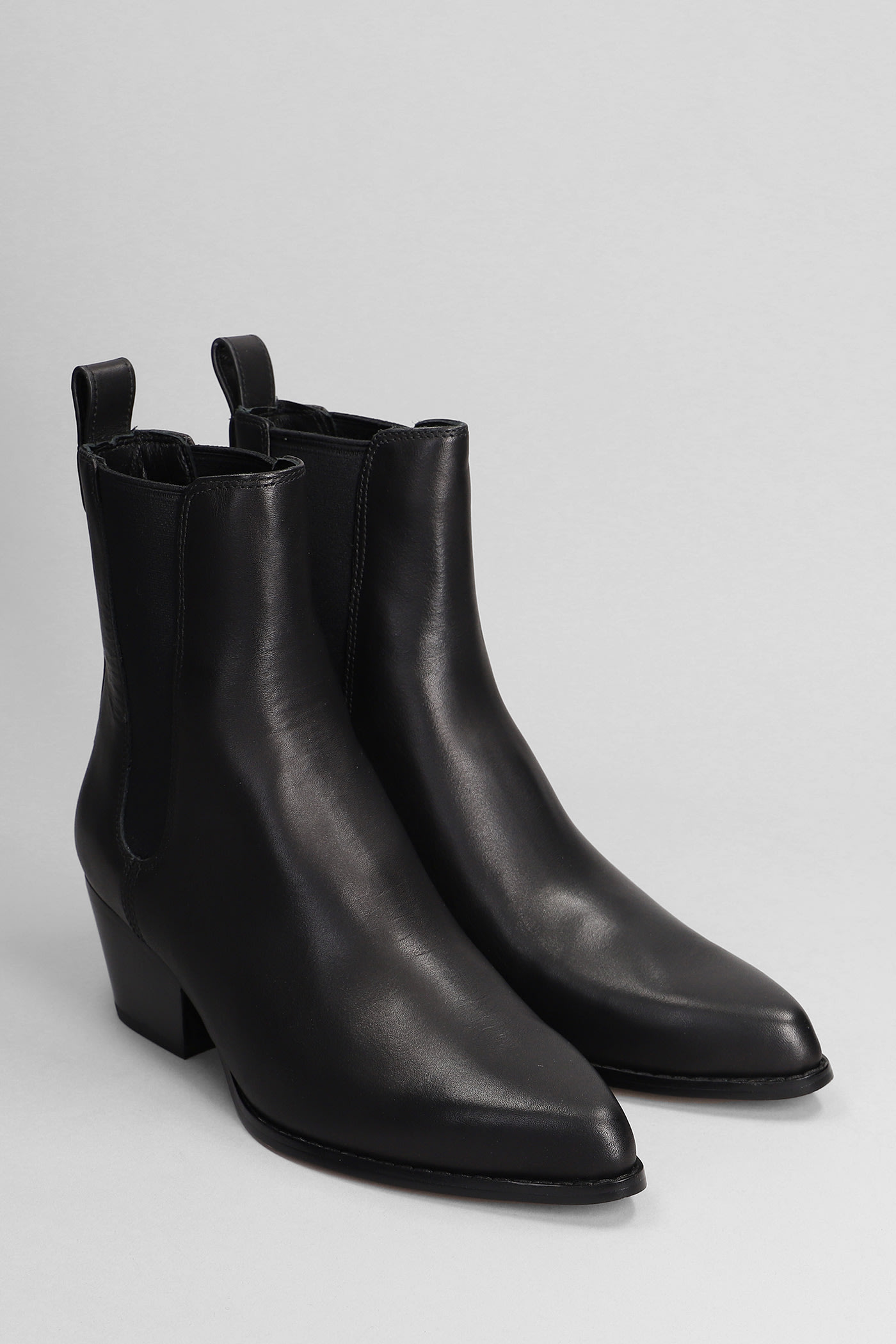 Michael Kors Kinlee Texan Ankle Boots In Black Leather