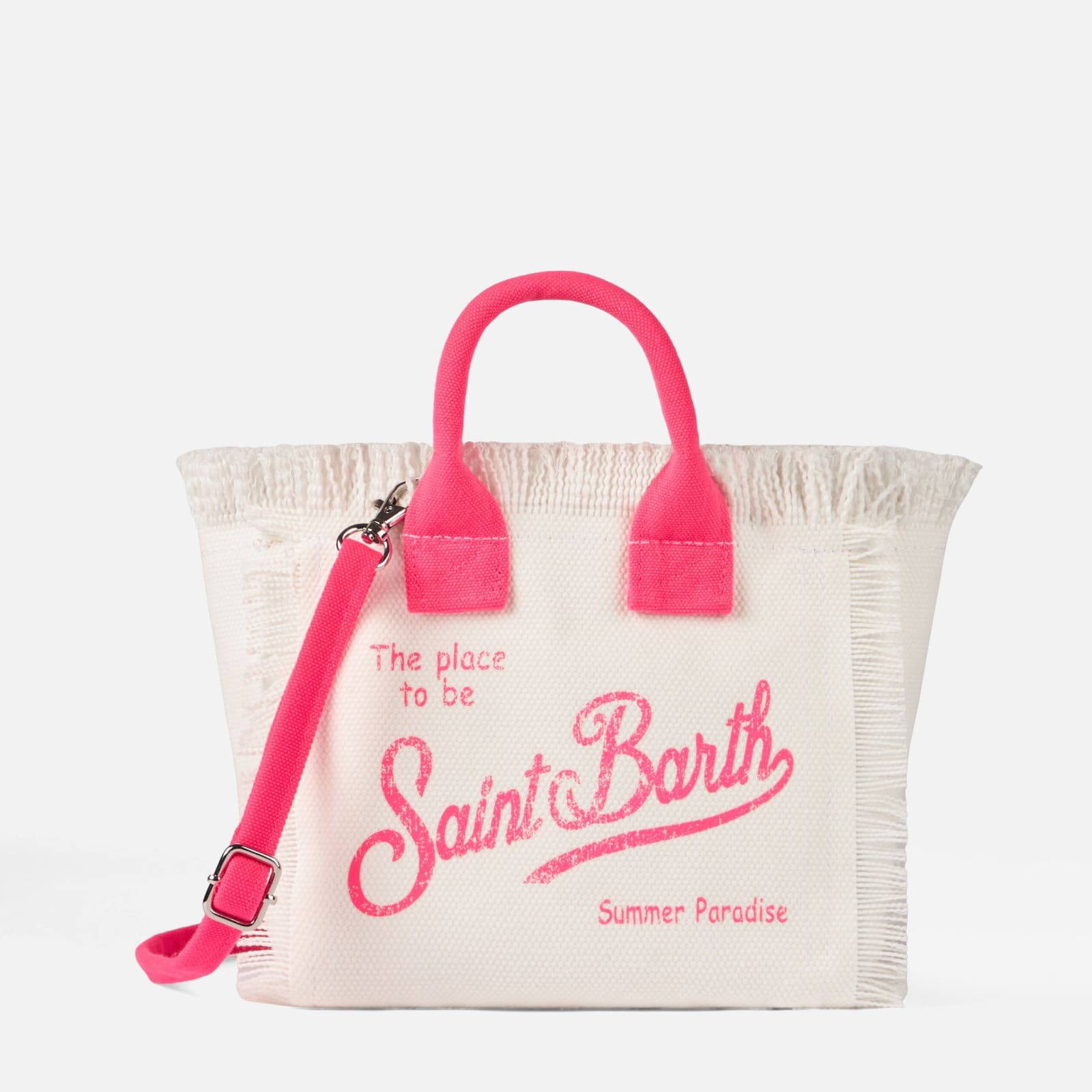 MC2 Saint Barth Vanity canvas beach bag, White
