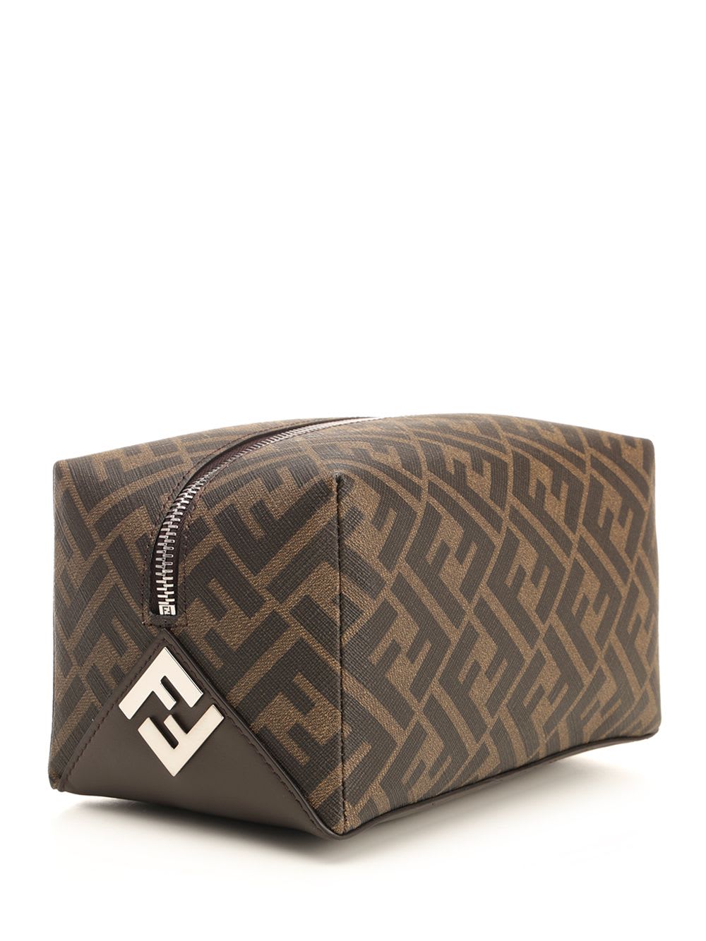 Shop Fendi Beauty Case In Brown Tela Ff