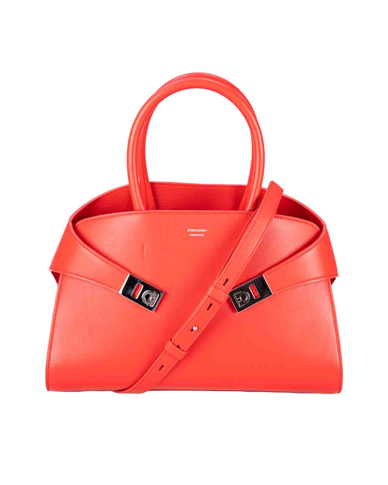 Shop Ferragamo Salvatore Hug Handbag In Red