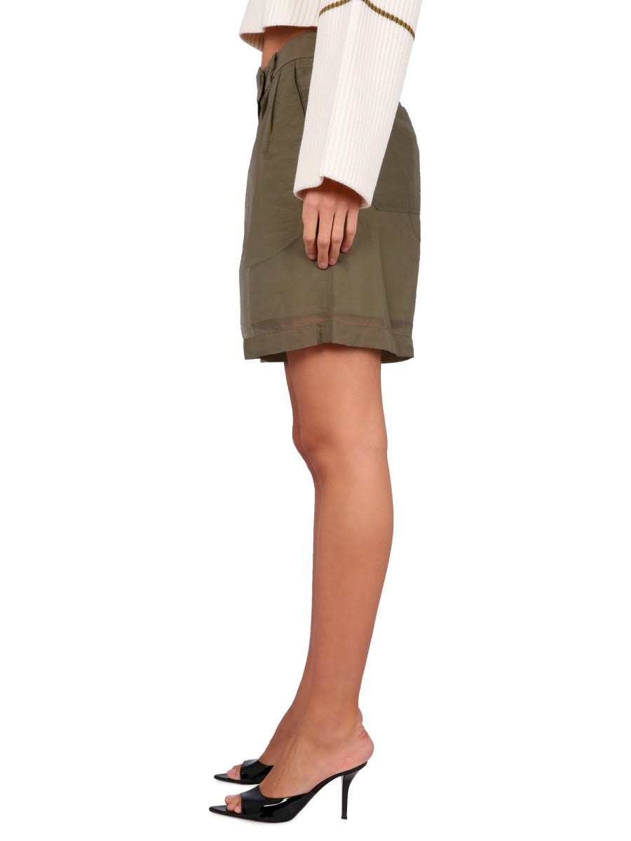 Helmut Lang Short Transparent In Military Green