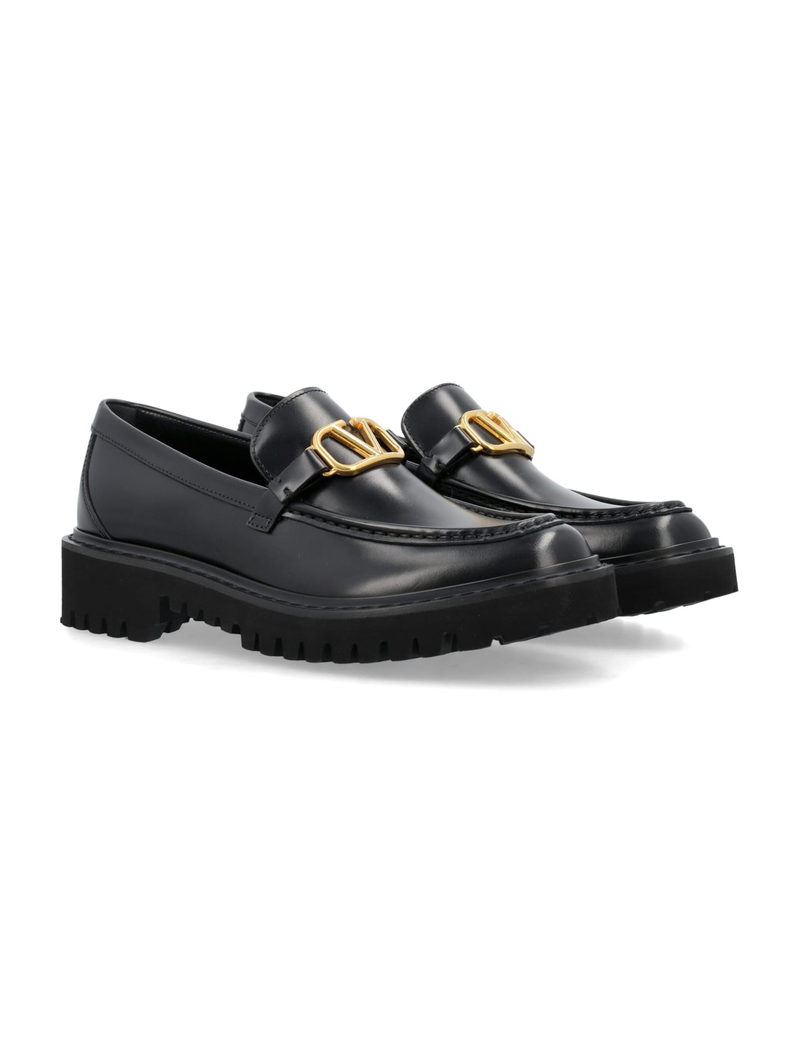 Shop Valentino Vlogo Signature Loafer In Nero