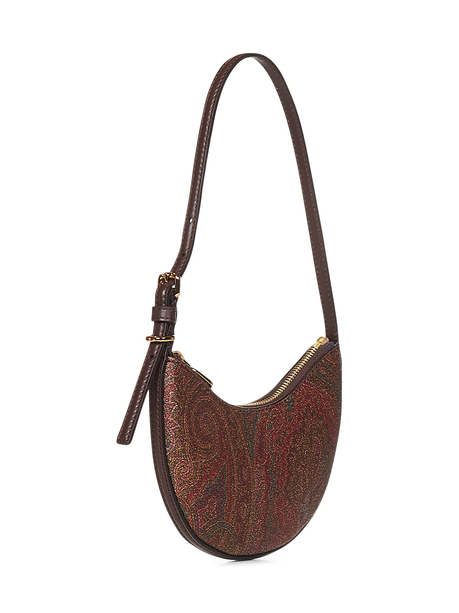 Shop Etro Hobo Essential Mini Shoulder Bag In Brown