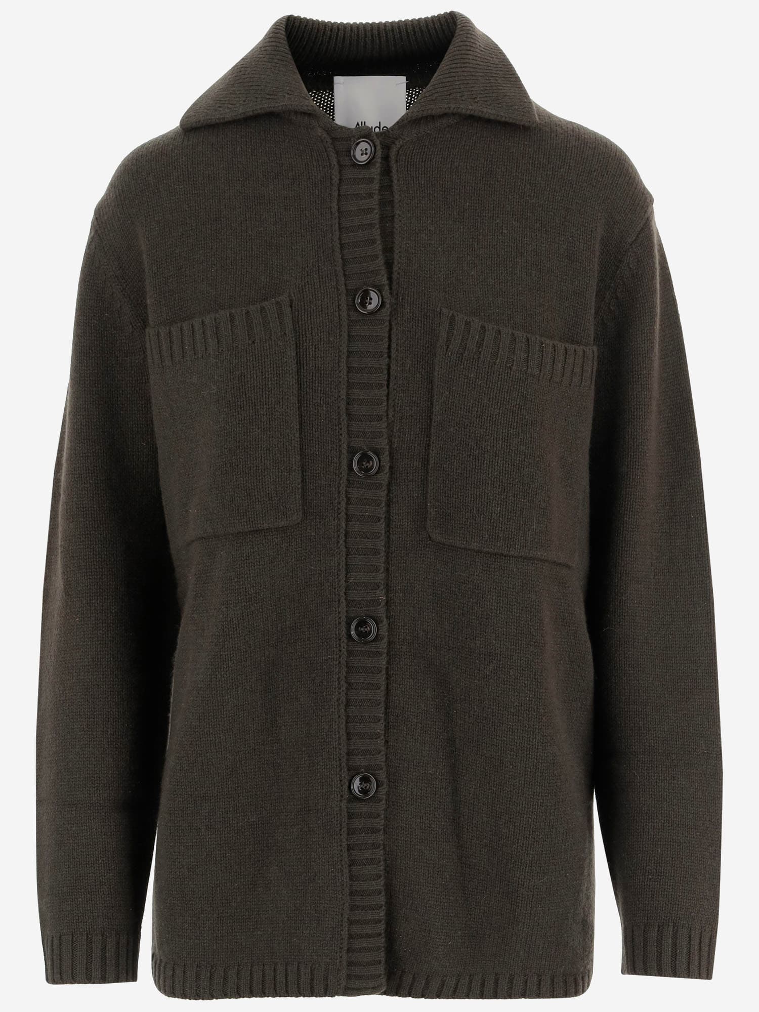 Allude Buttoned Patch-pocket Cardigan In Gray