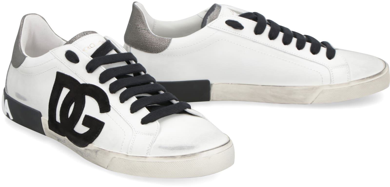 Shop Dolce & Gabbana Leather Low-top Sneakers In White