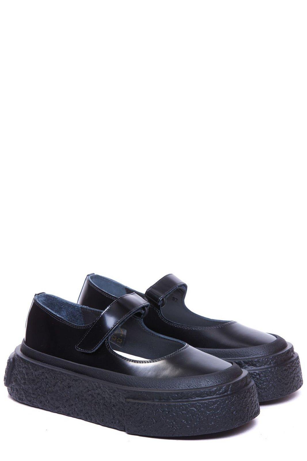 Shop Mm6 Maison Margiela Numbers-motif Platform Ballerinas In Black