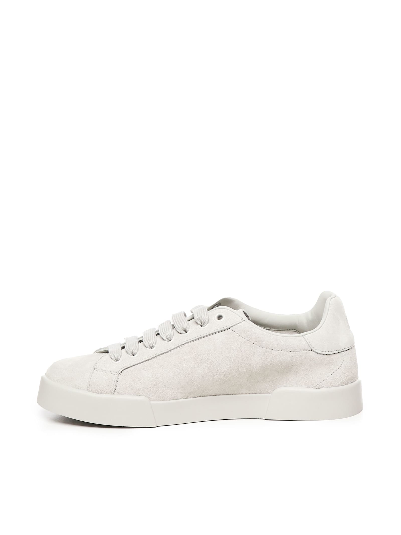 Dolce & Gabbana Portofino Calfskin Sneakers Dg Logo In White