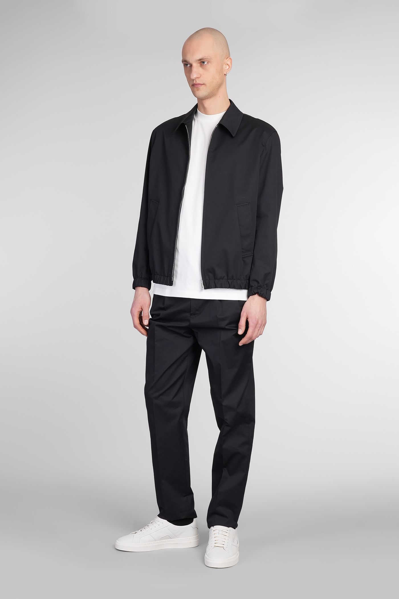 Lardini Pants In Blue Cotton In Black