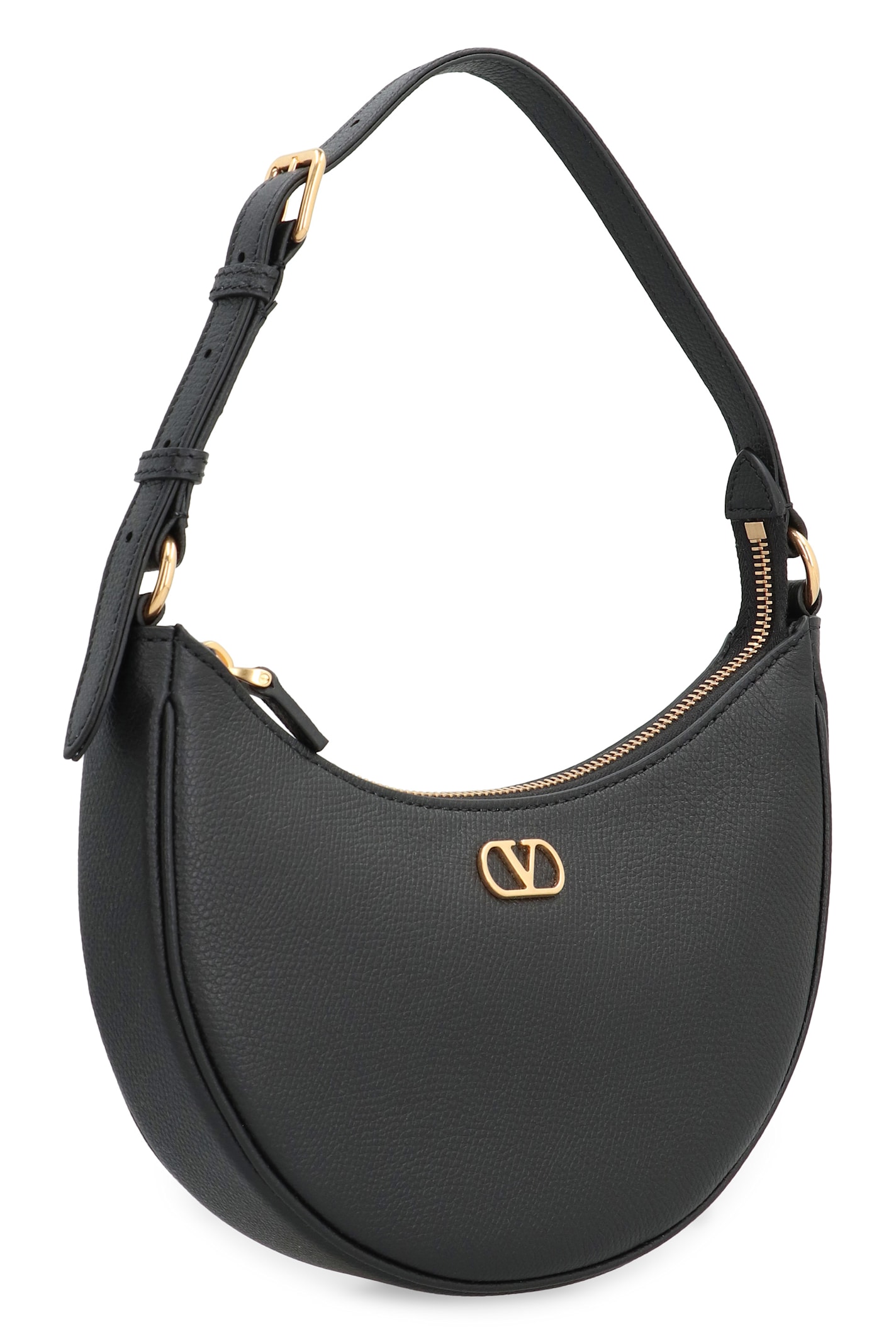 Valentino Garavani - Vlogo Signature Mini Leather Hobo Bag In Black