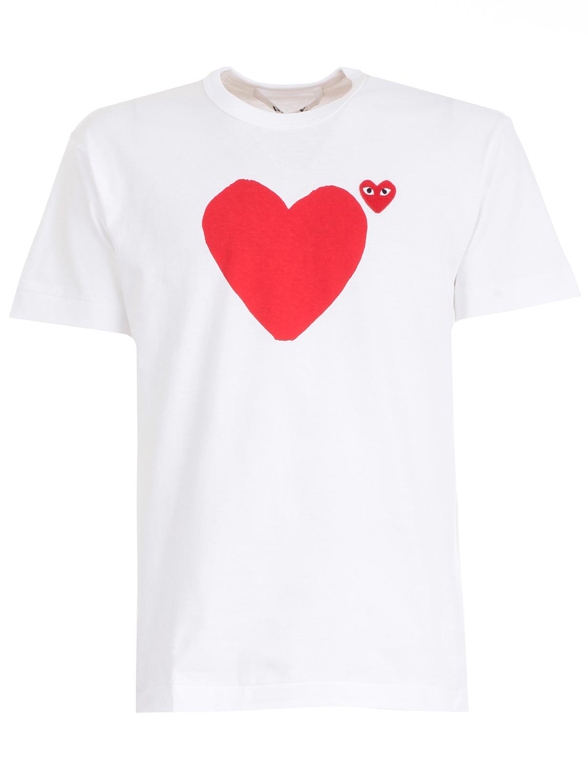 Comme des Garçons Play Play T-shirt W/heart In Front And On Back