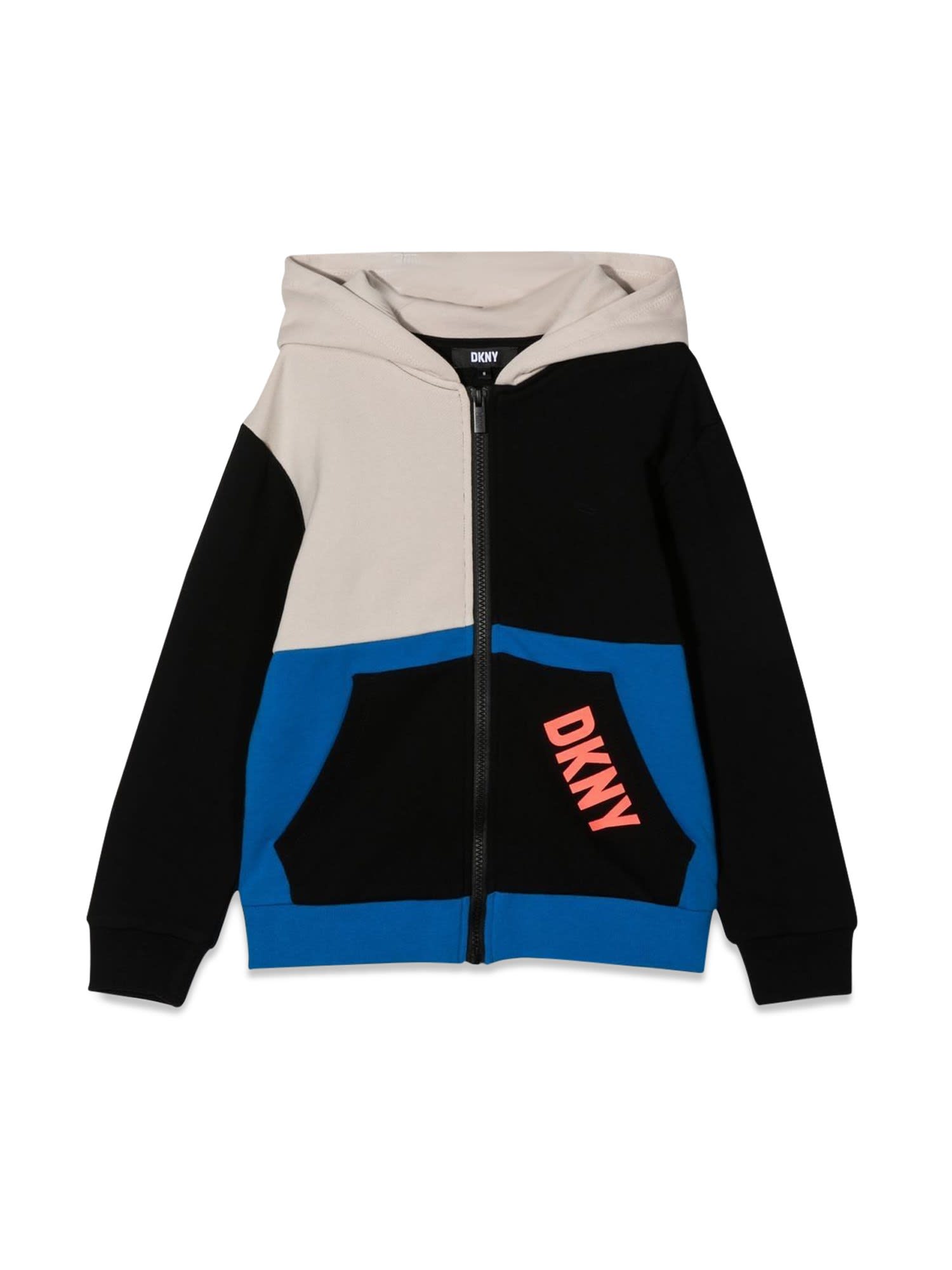 DKNY Cardigan With Zipper And Hood