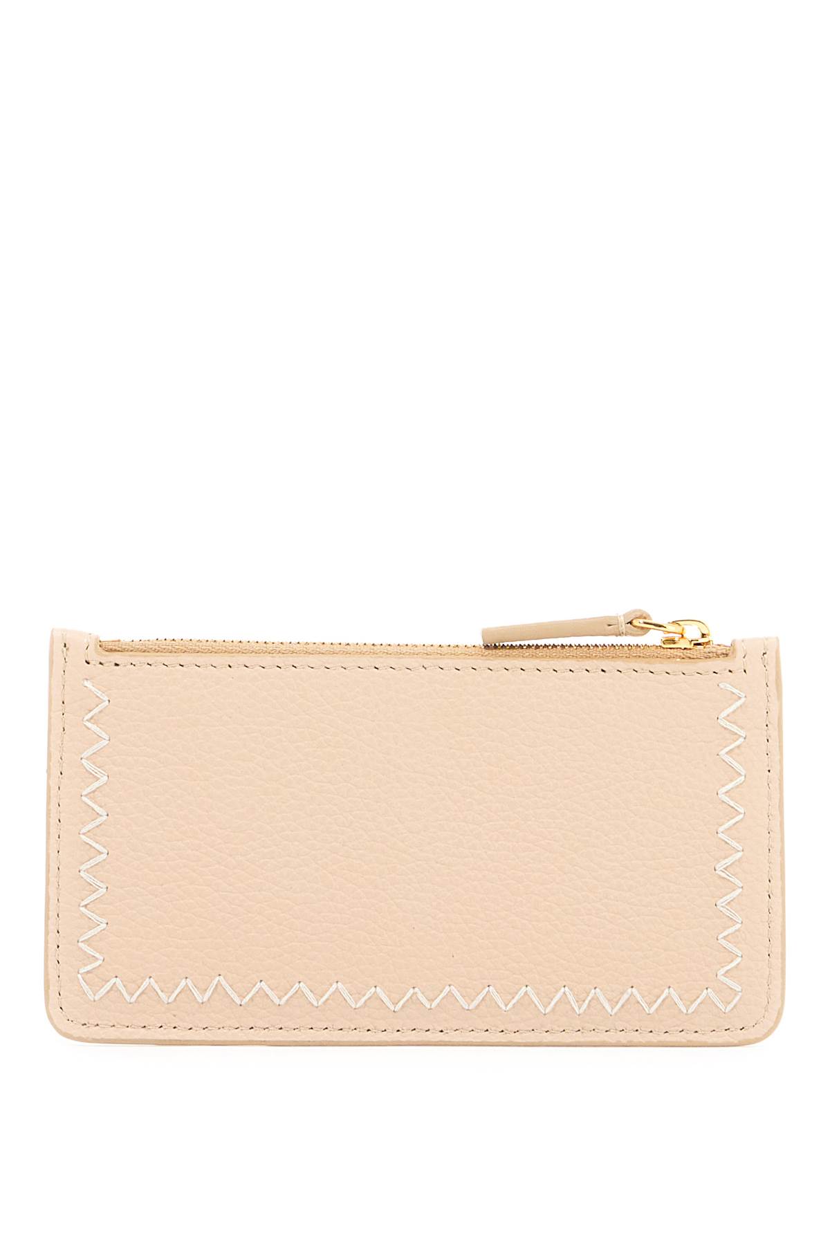 Shop Marni Embroidered Card Holder In Soft Beige (beige)