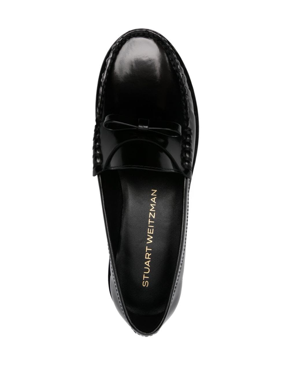 Shop Stuart Weitzman Lottie Bow Loafer In Blk Black